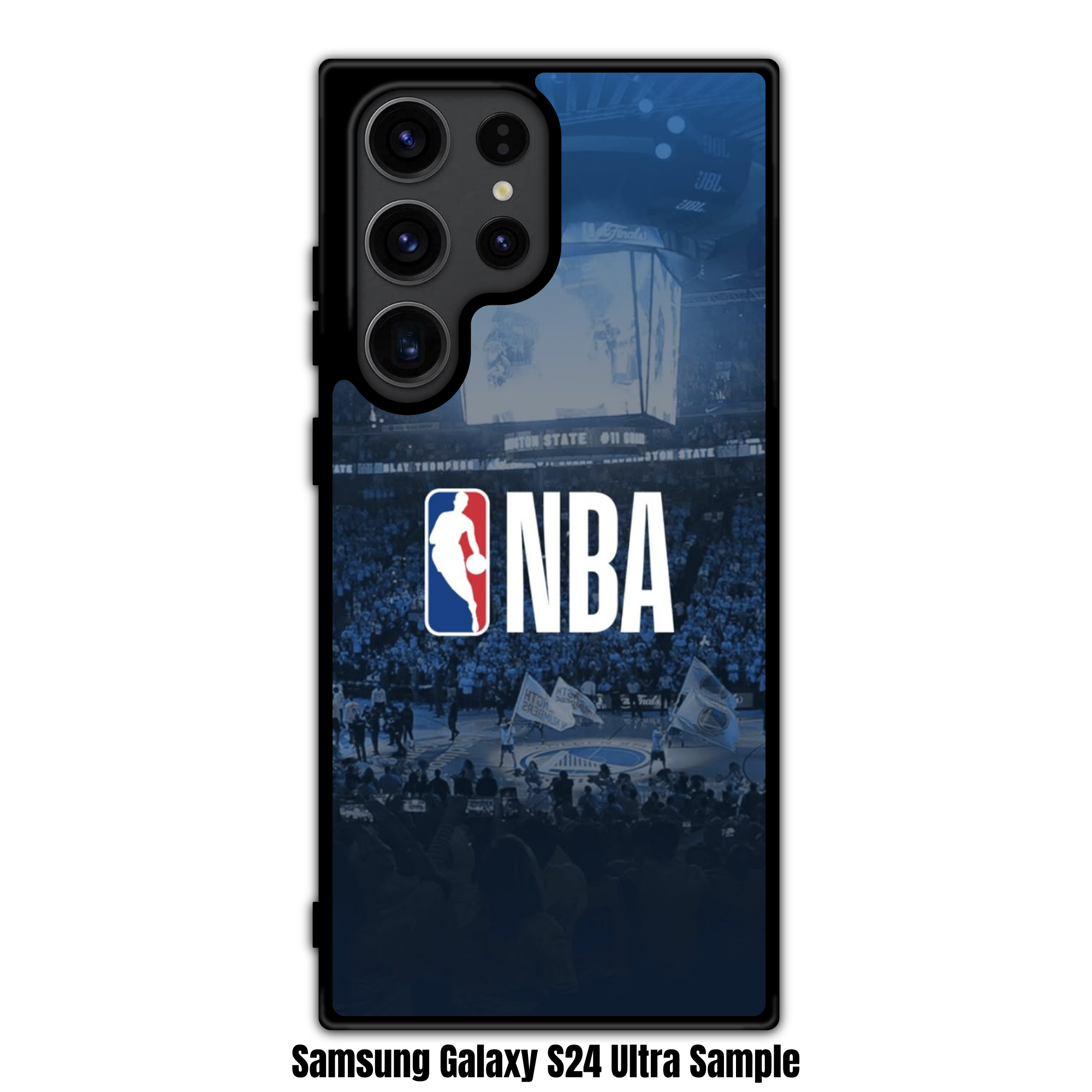 NBA Phone Case For iPhone Samsung Galaxy Pixel - NBA Logo On Blue Arena Background