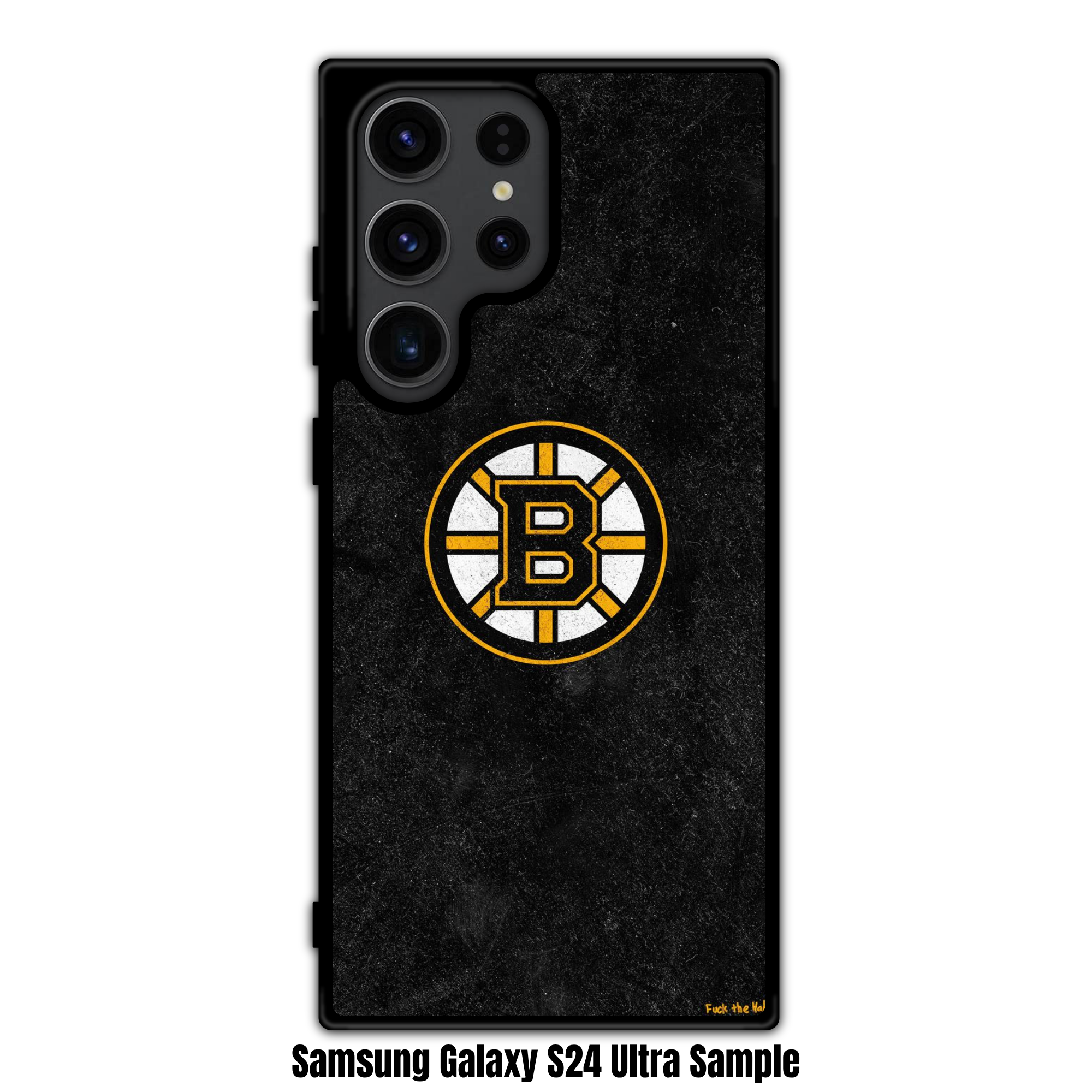 NHL Boston Bruins Phone Case For iPhone Samsung Galaxy Pixel - Boston Bruins Logo On Distressed Black Background