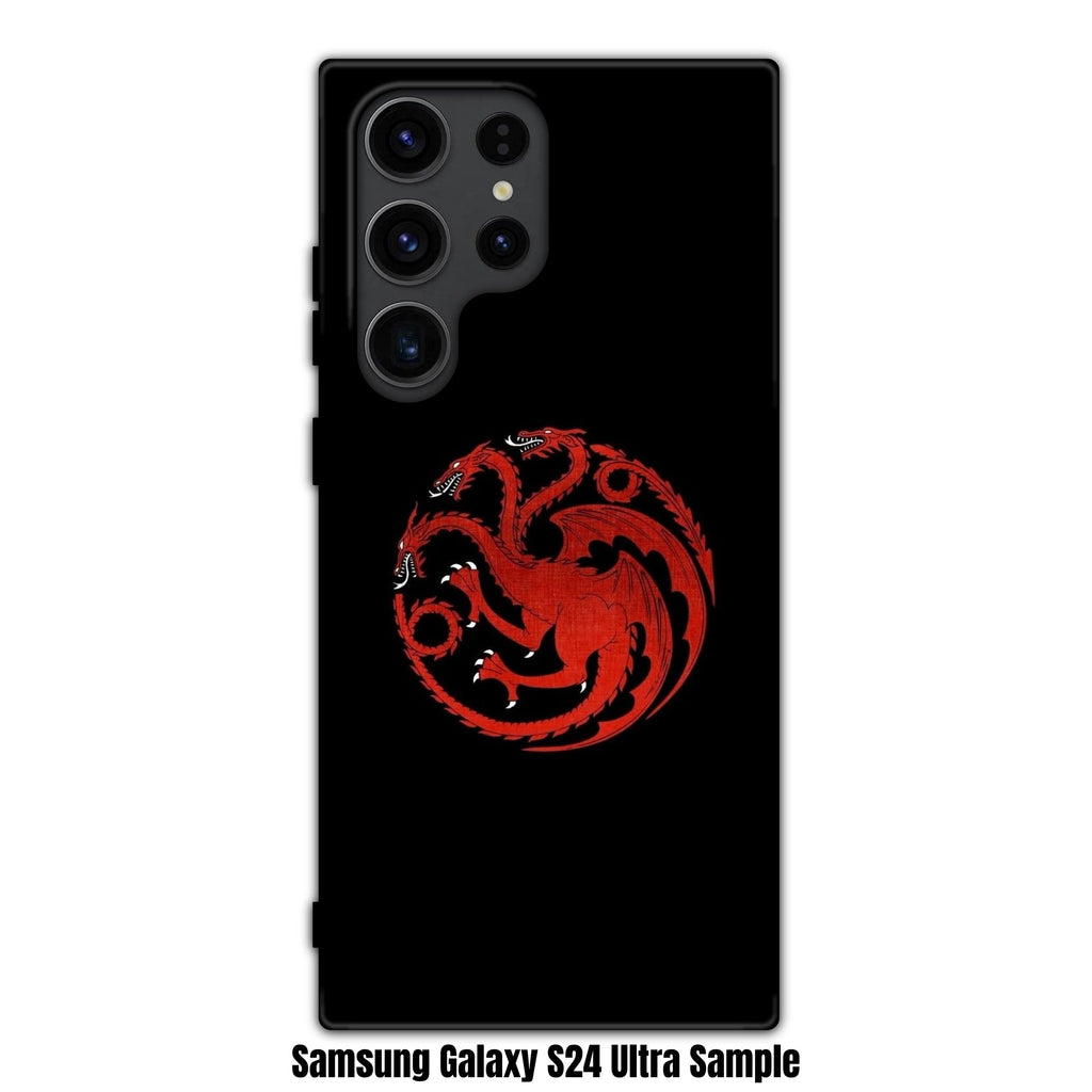 House Of The Dragon Phone Case For iPhone Samsung Galaxy Pixel - House Of The Dragon Red Targaryen Sigil Poster In Black Background