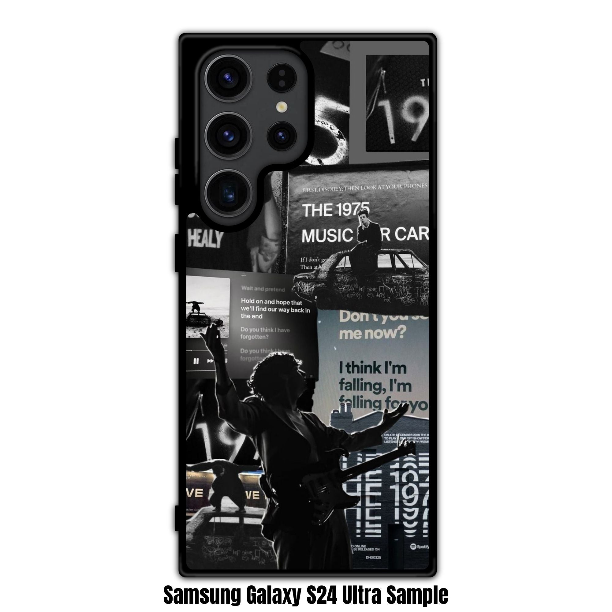 The 1975 Phone Case For iPhone Samsung Galaxy Pixel - The 1975 Lyric and Album Art Aesthetic Collage In Dark Background