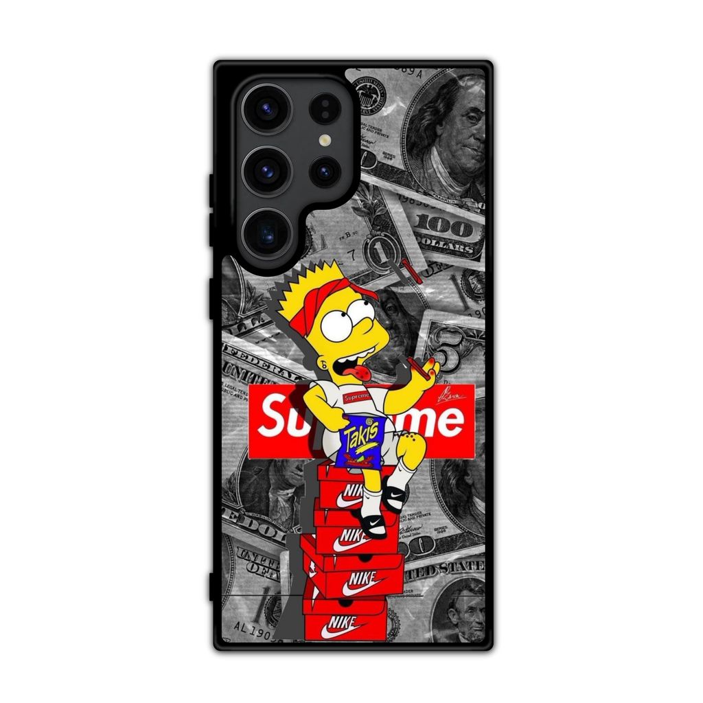 Supreme Bart Simpson Phone Case For iPhone Samsung Galaxy Pixel - Supreme Drippy Bart Simpson Nike Money Poster