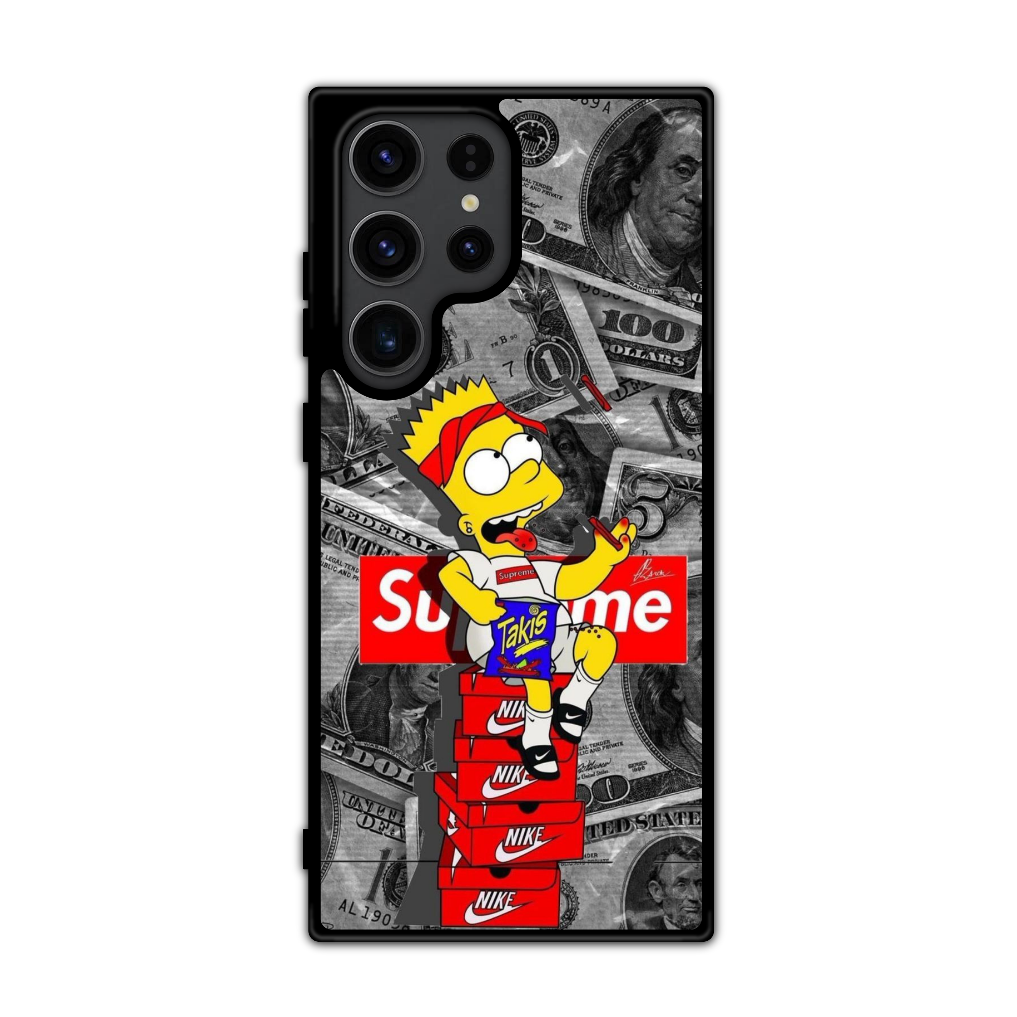 Supreme Bart Simpson Phone Case For iPhone Samsung Galaxy Pixel - Supreme Drippy Bart Simpson Nike Money Poster