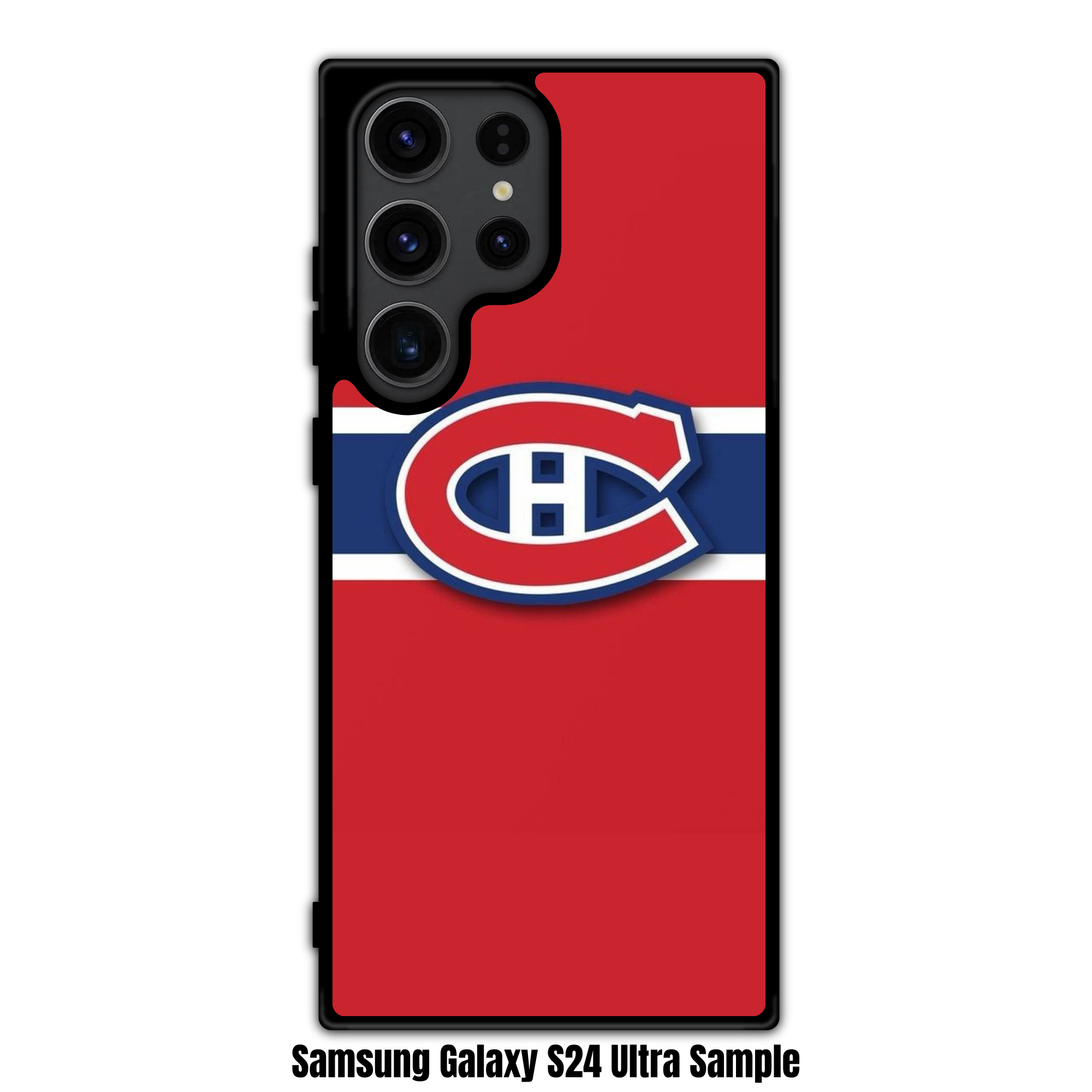 NHL Montreal Canadiens Phone Case For iPhone Samsung Galaxy Pixel - Montreal Canadiens Logo On Red Background With Blue And White Stripes