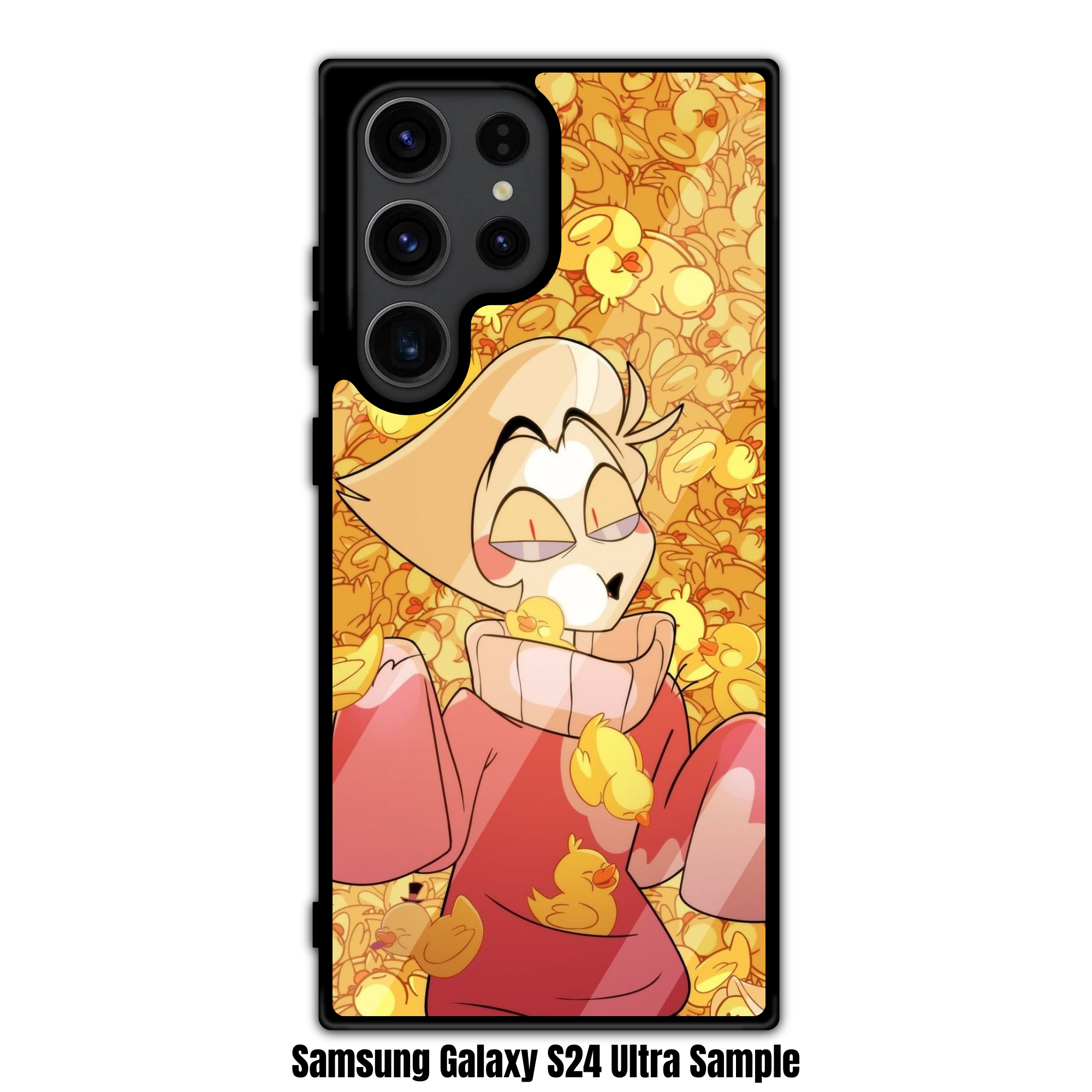 Hazbin Hotel Lucifer Phone Case For iPhone Samsung Galaxy Pixel - Lucifer Morningstar Surrounded By Rubber Ducks Illustration Background