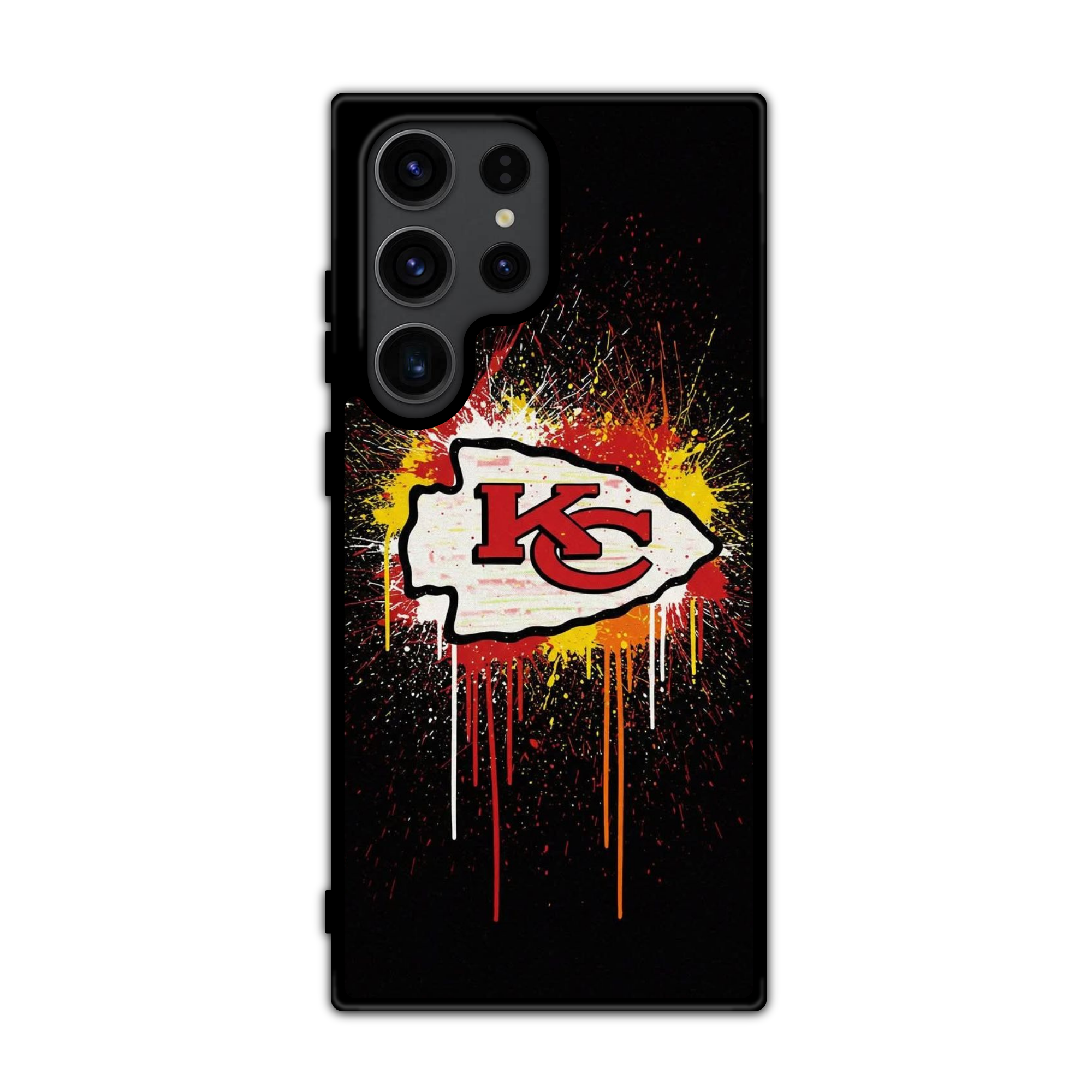 NFL Kansas City Chiefs Phone Case For iPhone Samsung Galaxy Pixel - Kansas City Chiefs Graffiti Logo On Black Background