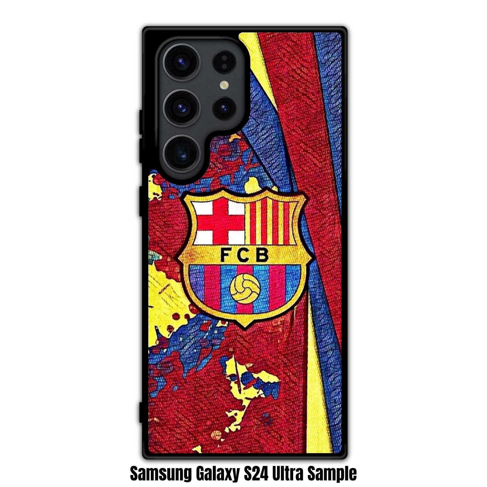 FC Barcelona Phone Case For iPhone Samsung Galaxy Pixel - FC Barcelona Crest On Abstract Oil Painting Textured Background