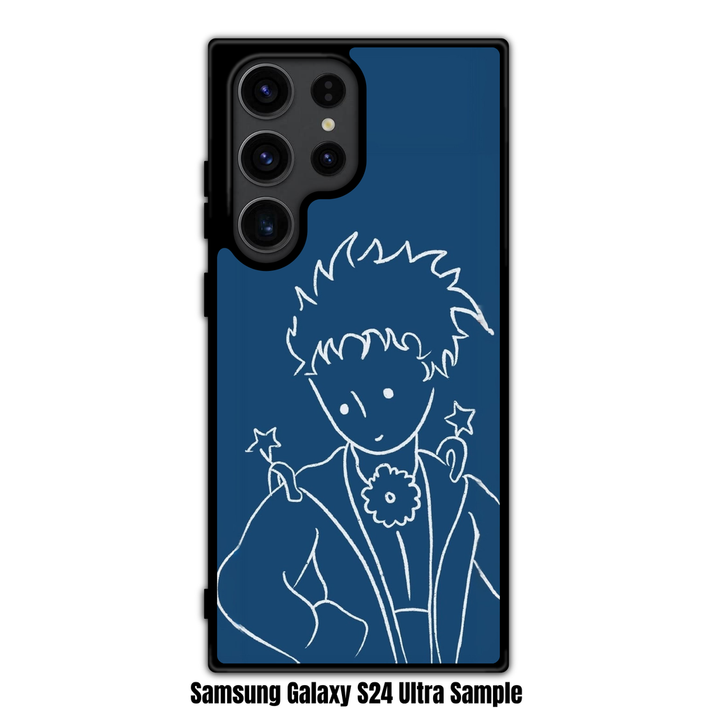 The Little Prince Phone Case For iPhone Samsung Galaxy Pixel - The Little Prince Line Art Portrait On Navy Background