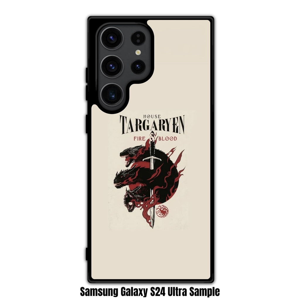 House Of The Dragon Phone Case For iPhone Samsung Galaxy Pixel - House Of The Dragon Fire And Blood Dragon Sword Poster In Beige Background