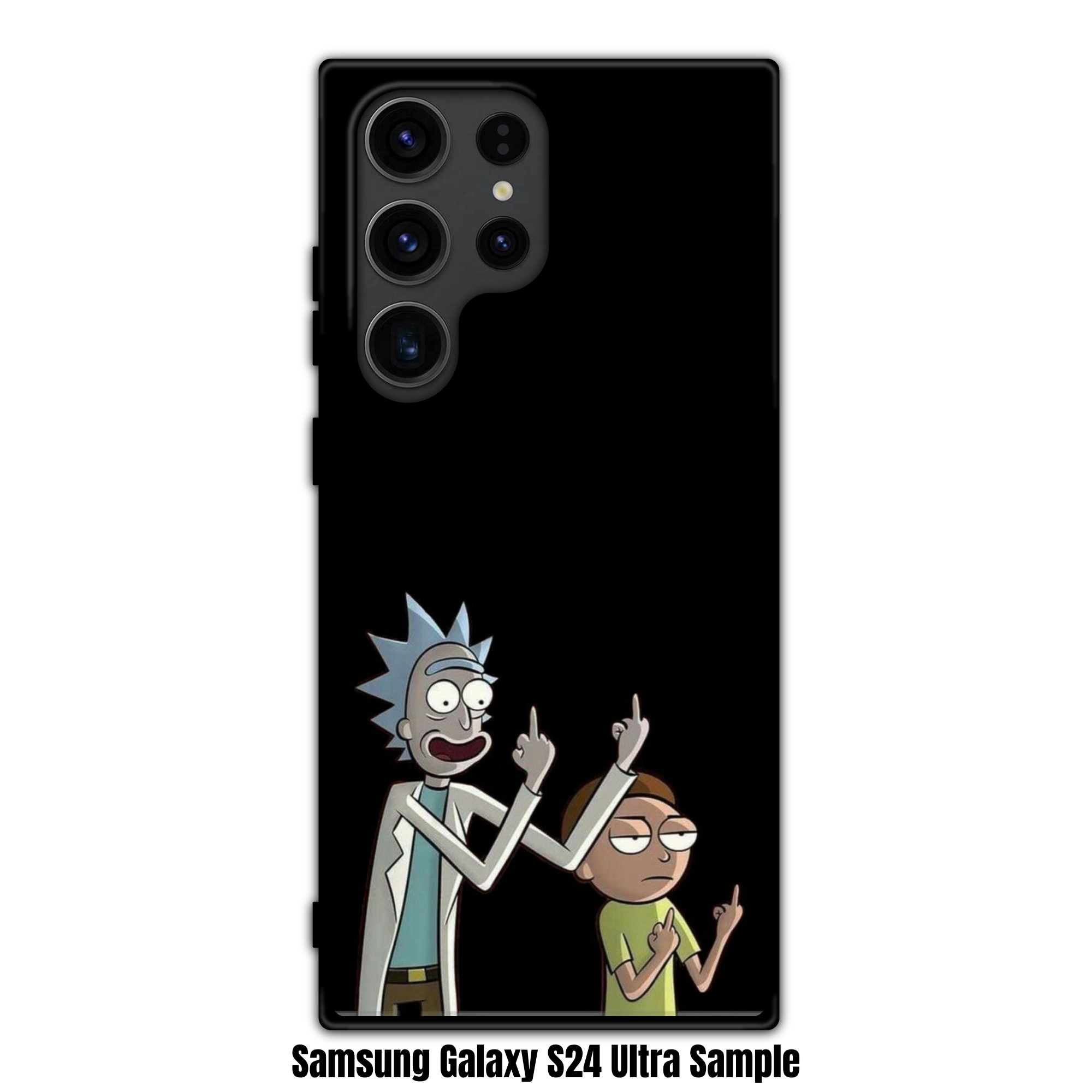 Rick And Morty Phone Case For iPhone Samsung Galaxy Pixel - Rick And Morty Posing On Black Background