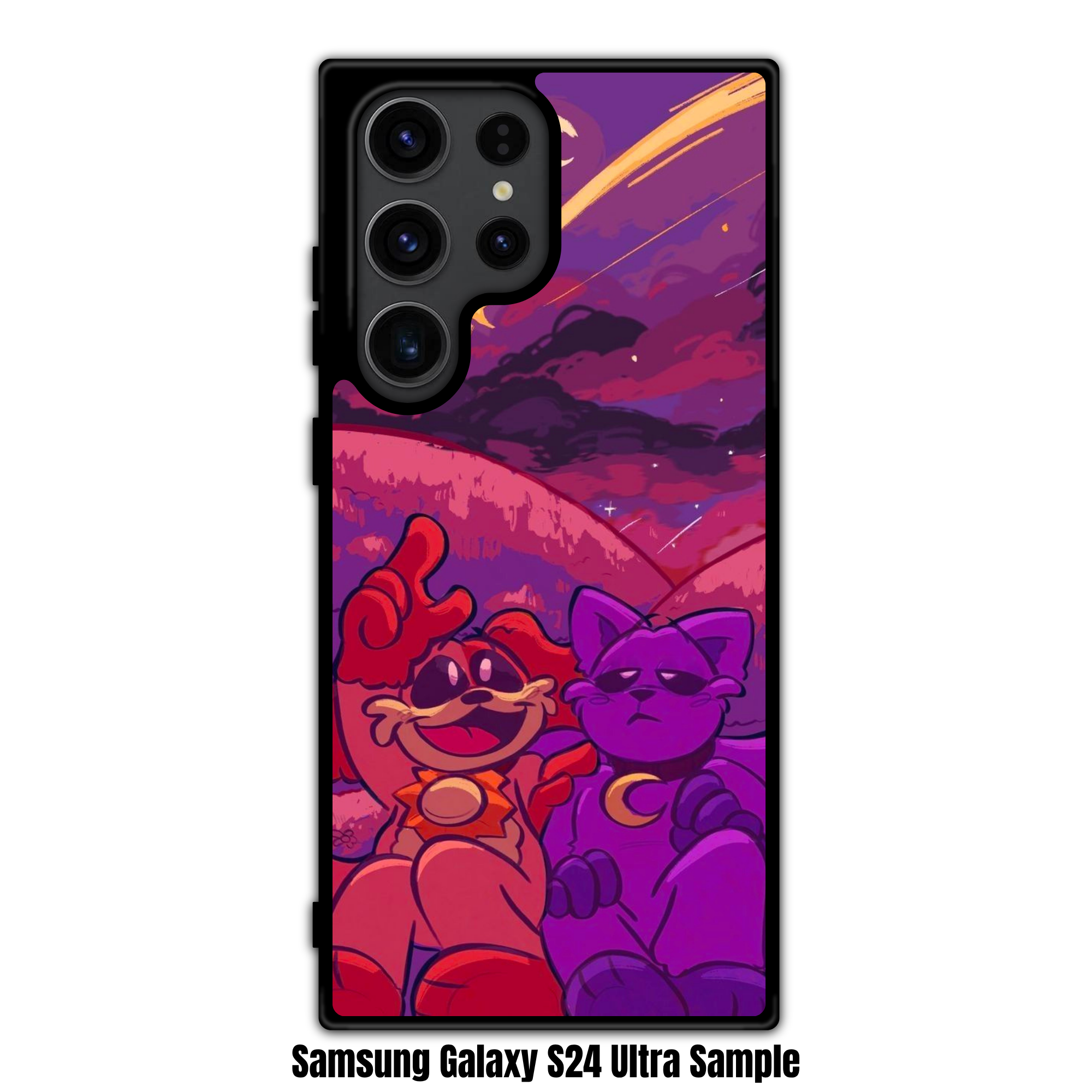 Poppy Playtime Phone Case For iPhone Samsung Galaxy Pixel - Smiling Critters Catnap And Dogday Watching Shooting Stars Art
