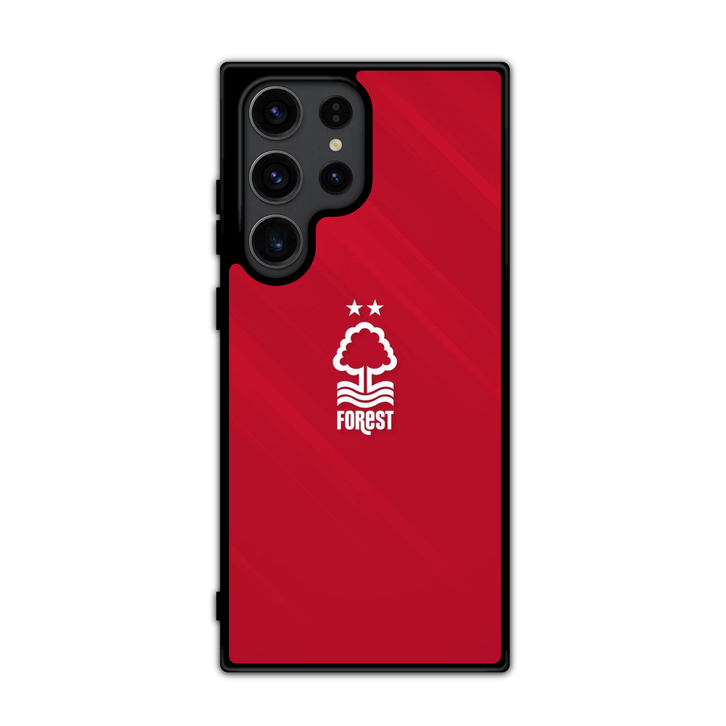 Nottingham Forest FC Phone Case For iPhone Samsung Galaxy Pixel - Nottingham Forest White Two Star Crest On Diagonal Red Background