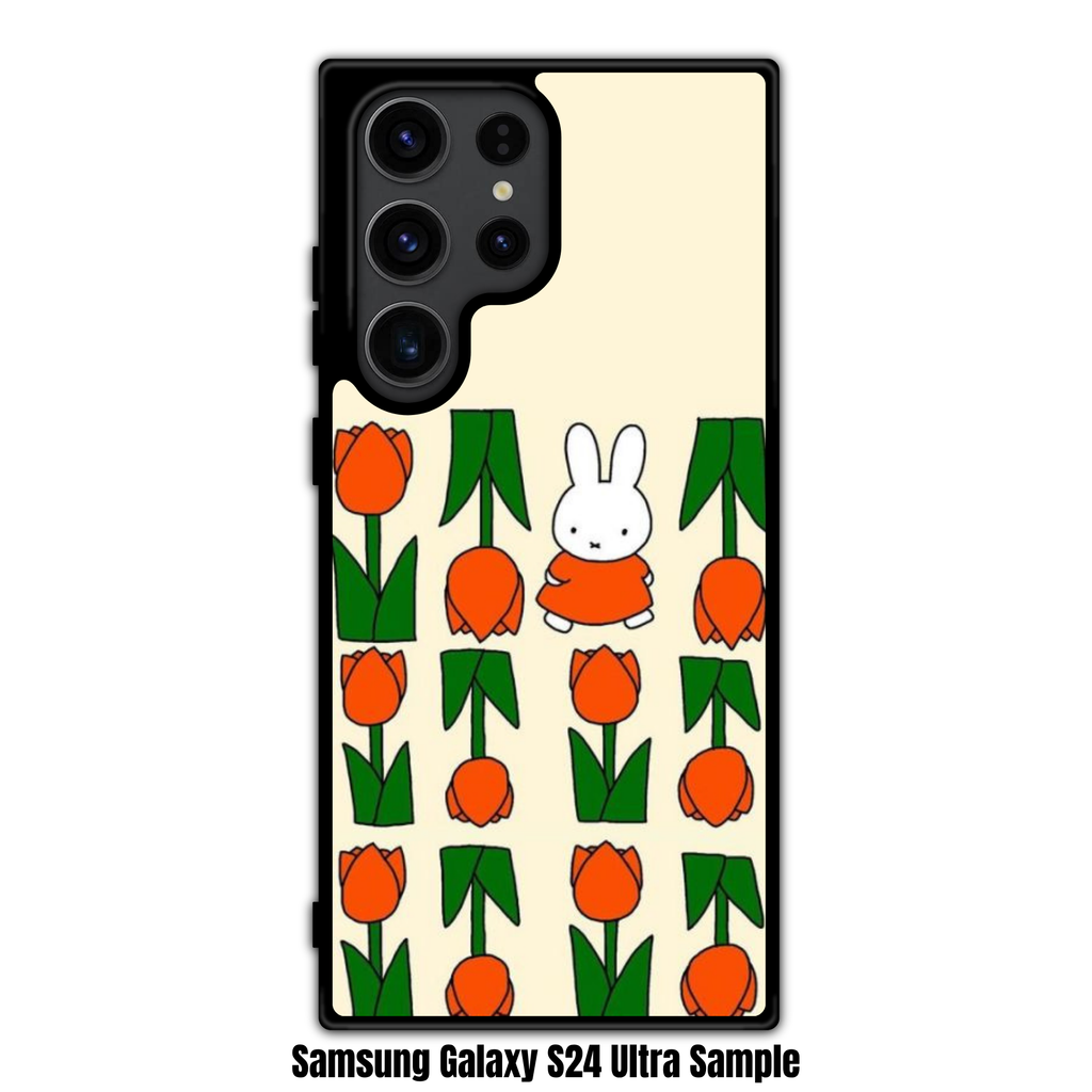 Miffy Phone Case For iPhone Samsung Galaxy Pixel - Miffy In Tulip Field In Beige Background