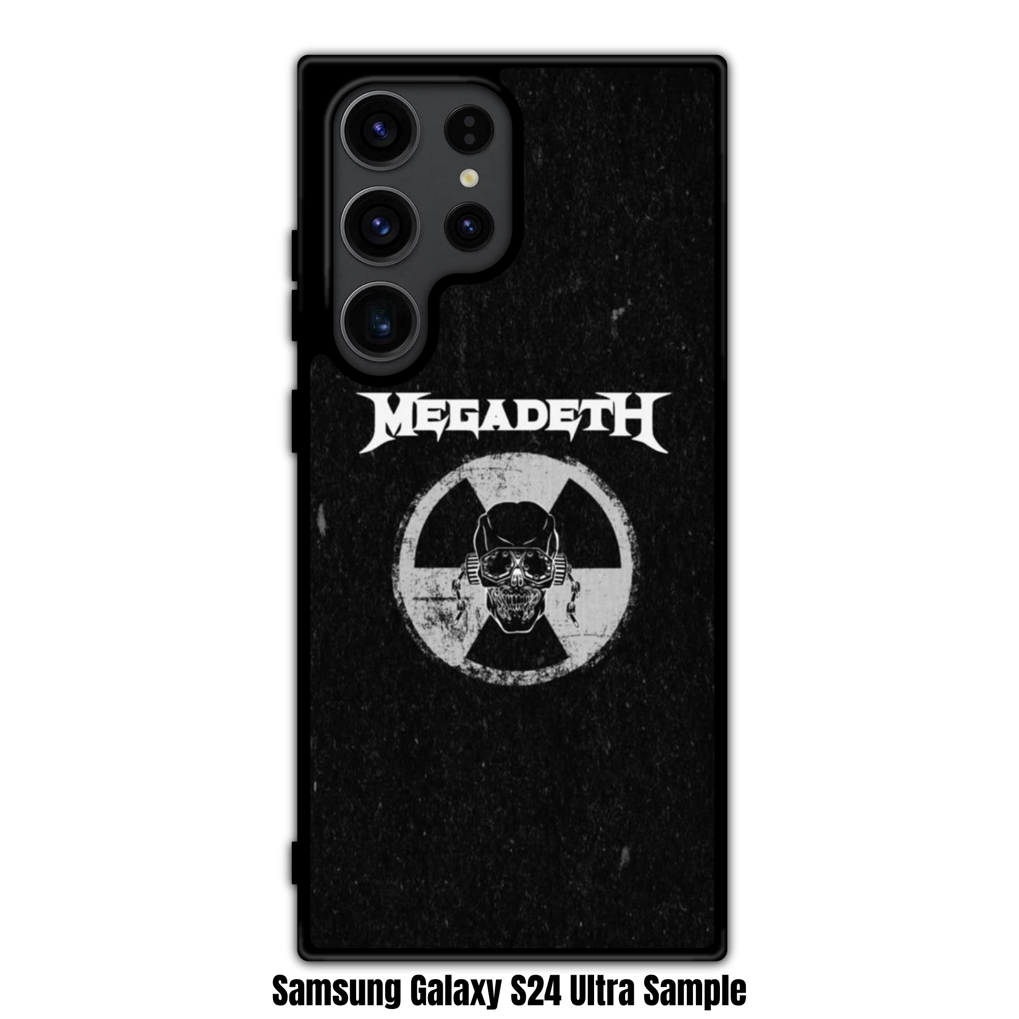 Megadeth Phone Case For iPhone Samsung Galaxy Pixel - Megadeth Logo And Vic Rattlehead On Radiation Symbol Background