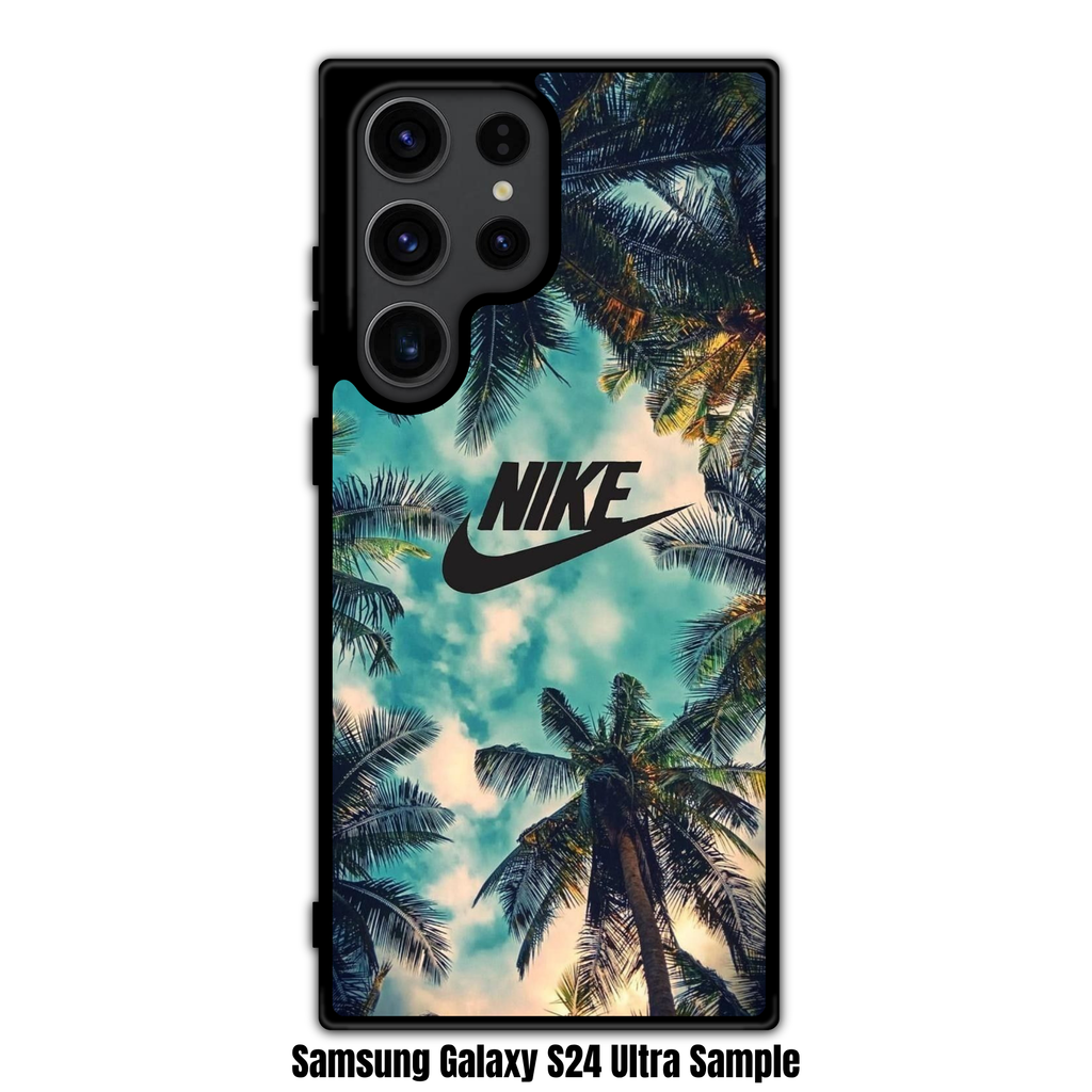 Nike Phone Case For iPhone Samsung Galaxy Pixel - Nike Logo On Tropical Vibes Background