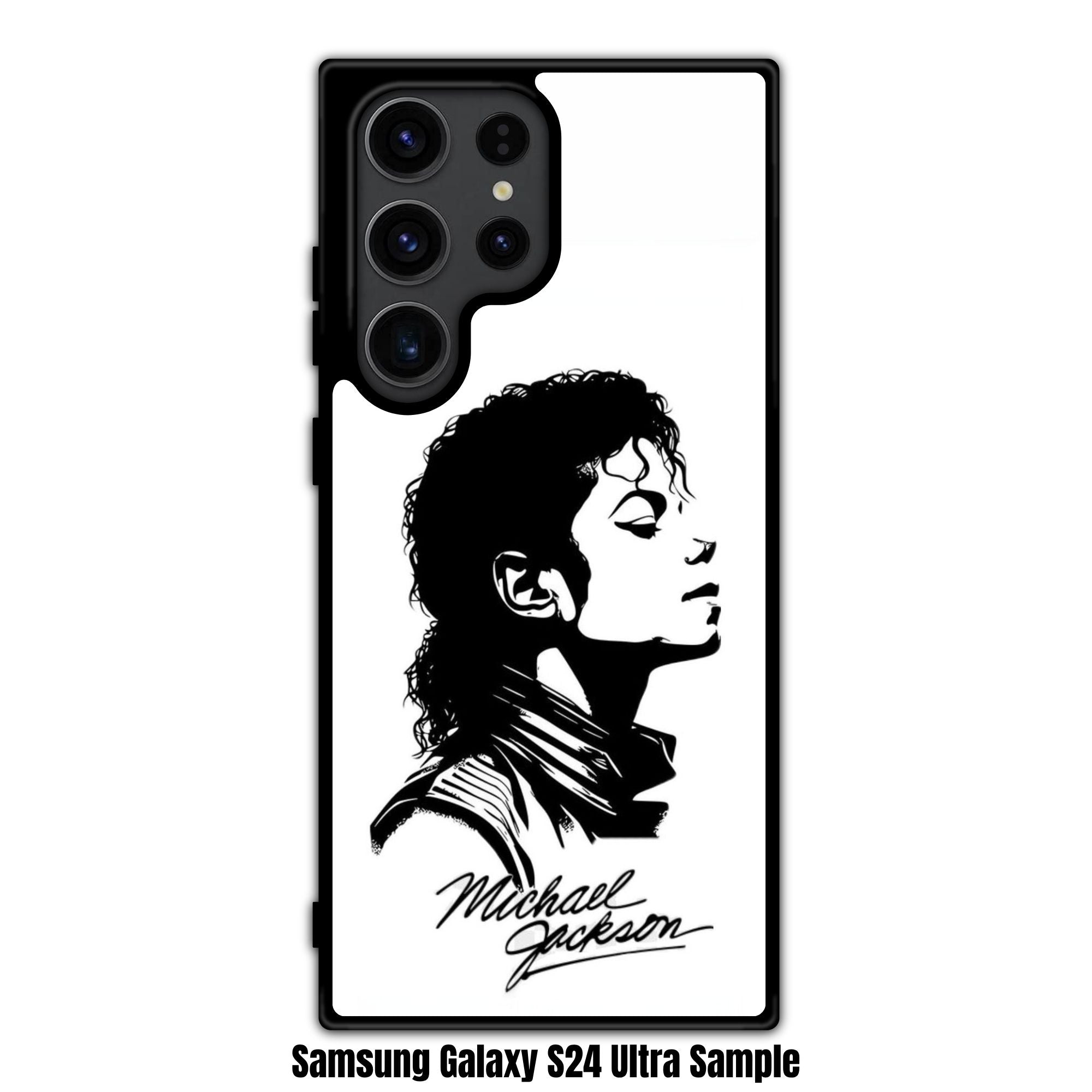 Michael Jackson Phone Case For iPhone Samsung Galaxy Pixel - Michael Jackson Stencil Portrait In White Background