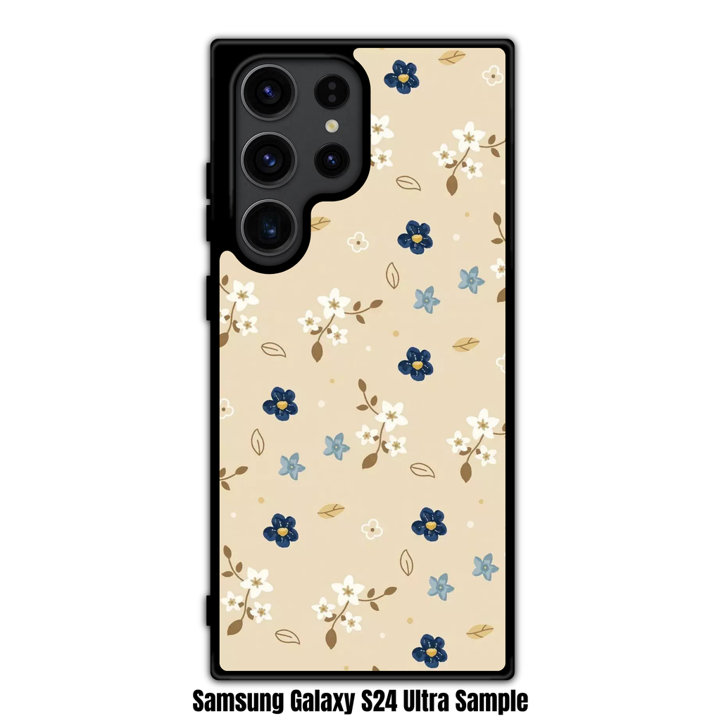Floral Pattern Phone Case For iPhone Samsung Galaxy Pixel - Dainty Blue And White Floral Pattern