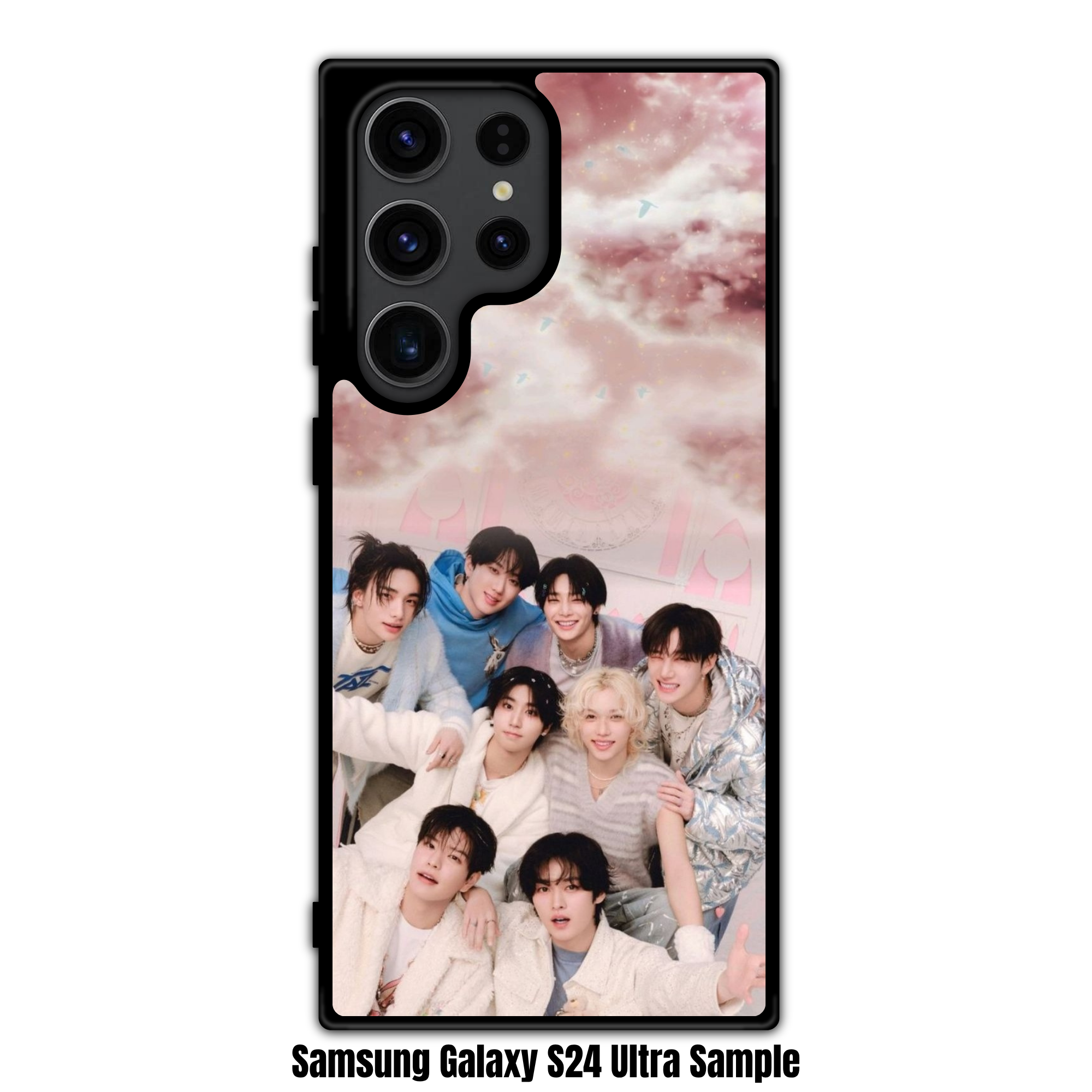 Stray Kids Phone Case For iPhone Samsung Galaxy Pixel - Stray Kids Members Group Photo Under Pink Cloudy Sky