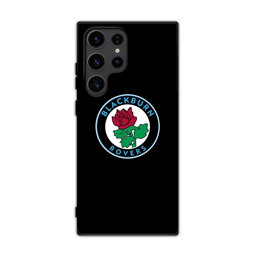 Blackburn Rovers FC Phone Case For iPhone Samsung Galaxy Pixel - Blackburn Rovers FC Crest On Black Background
