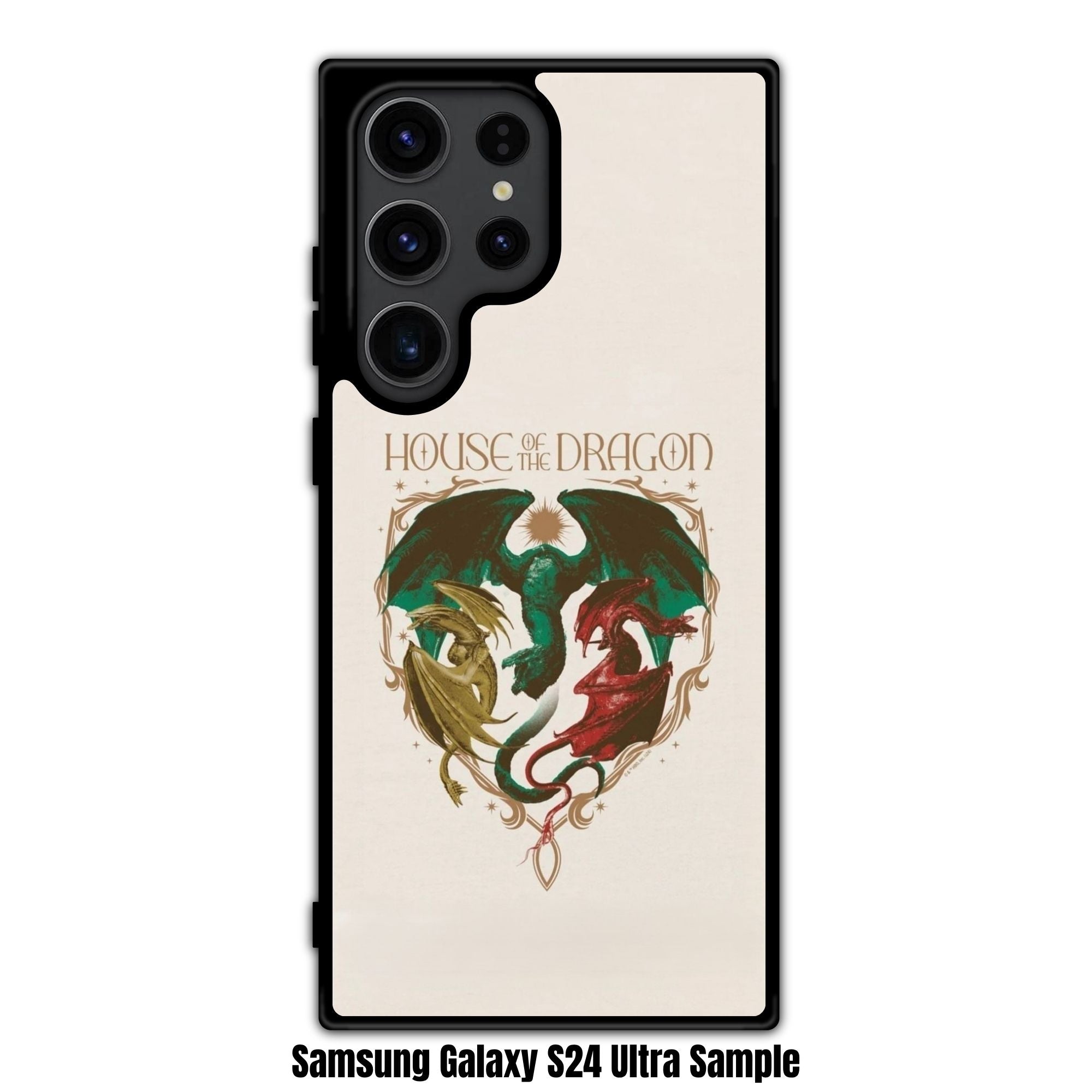 House Of The Dragon Phone Case For iPhone Samsung Galaxy Pixel - House Of The Dragon Three Dragons Crest Poster In Beige Background
