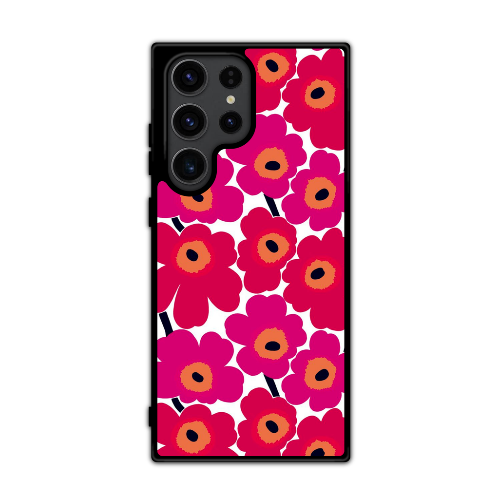 Marimekko Phone Case For iPhone Samsung Galaxy Pixel - Marimekko Unikko Red And Pink Pattern
