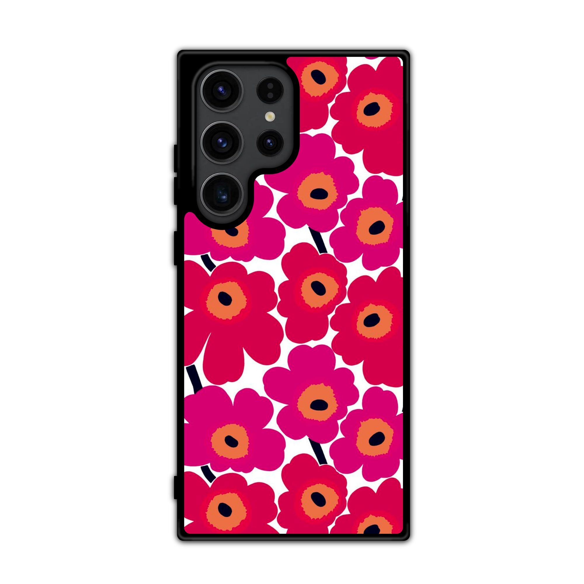 Marimekko Phone Case For iPhone Samsung Galaxy Pixel - Marimekko Unikko Red And Pink Pattern