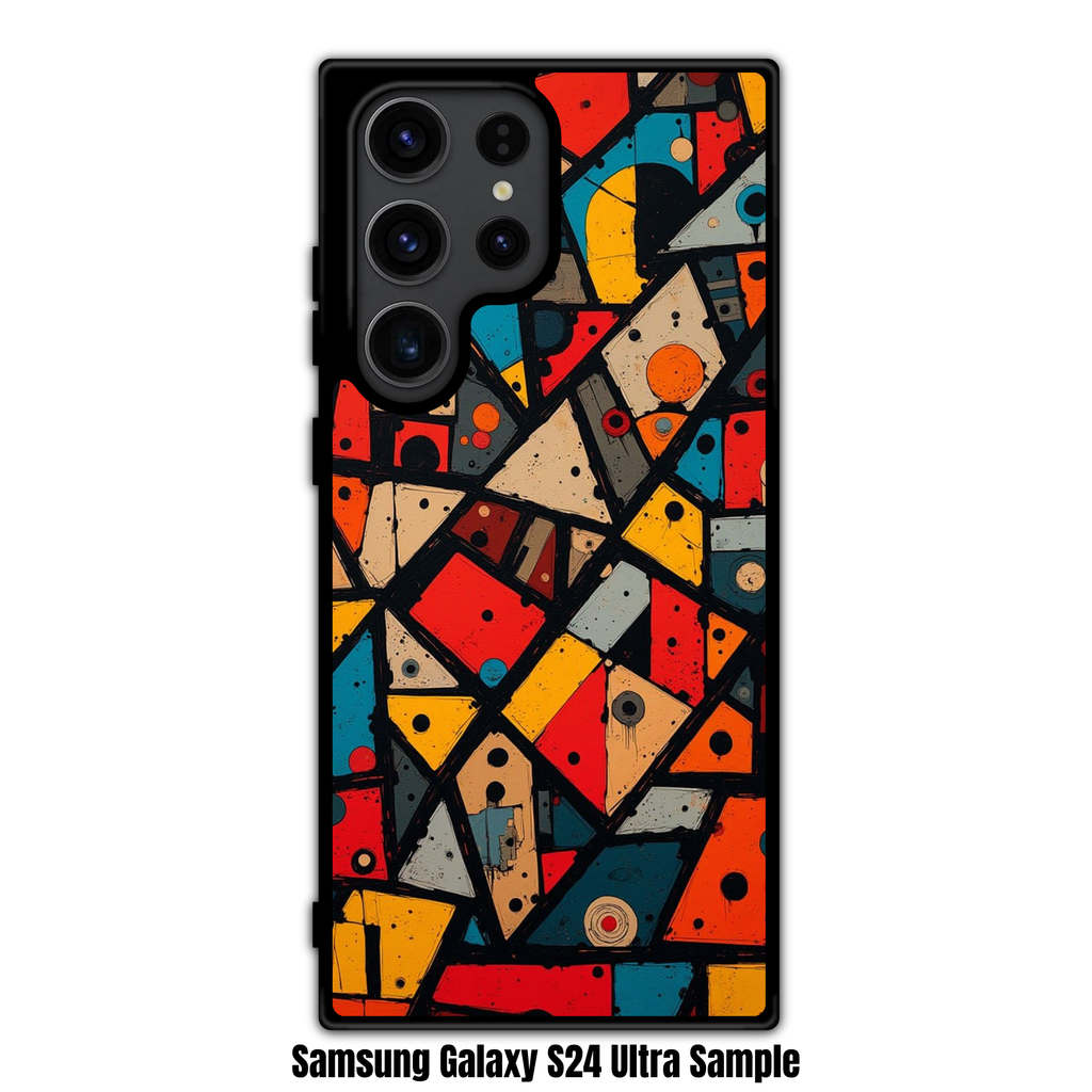 Art Print Phone Case For iPhone Samsung Galaxy Pixel - Abstract Bauhaus Geometric Stained Glass Pattern