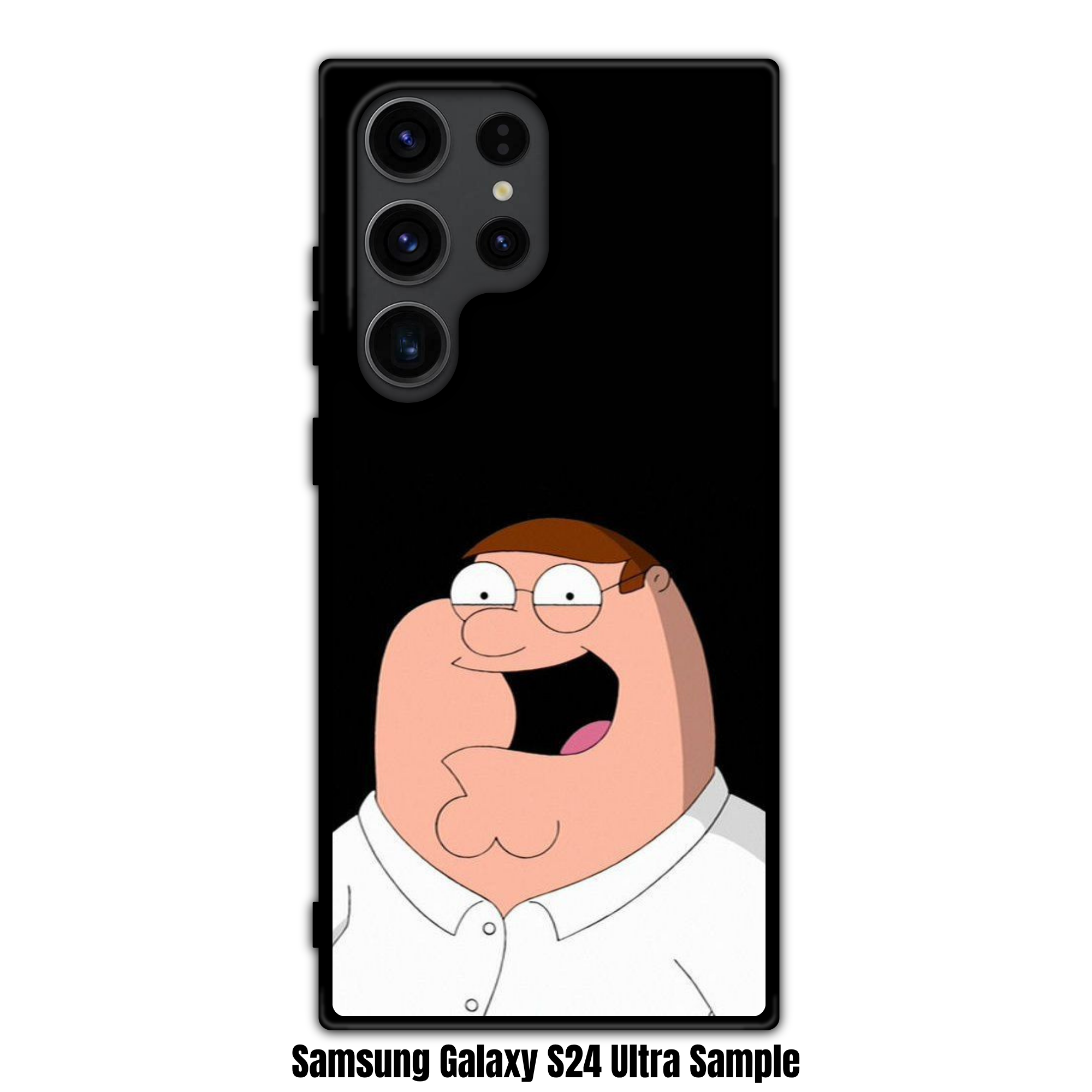 Family Guy Peter Griffin Phone Case For iPhone Samsung Galaxy Pixel - Peter Griffin Laughing On Black Background