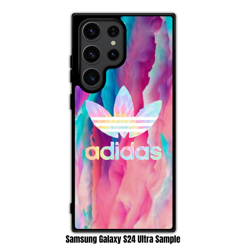 Adidas Phone Case For iPhone Samsung Galaxy Pixel - Adidas Trefoil Logo On Tie Dye Galaxy Background