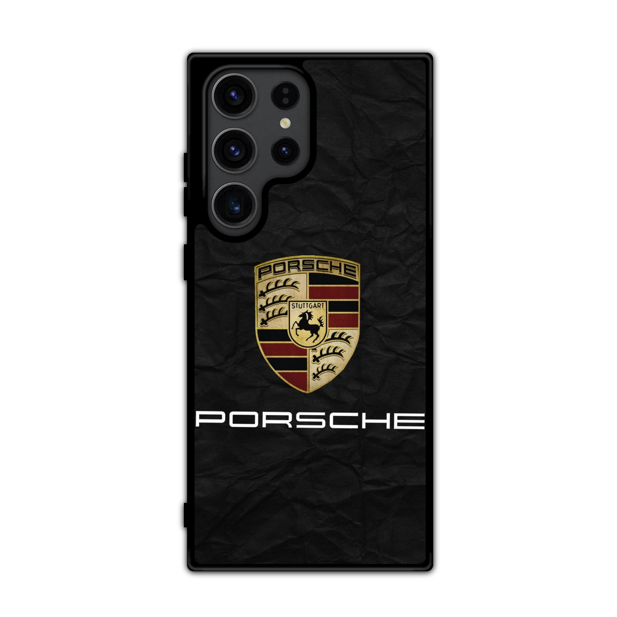 Porsche Phone Case For iPhone Samsung Galaxy Pixel - Porsche Logo On Black Textured Background