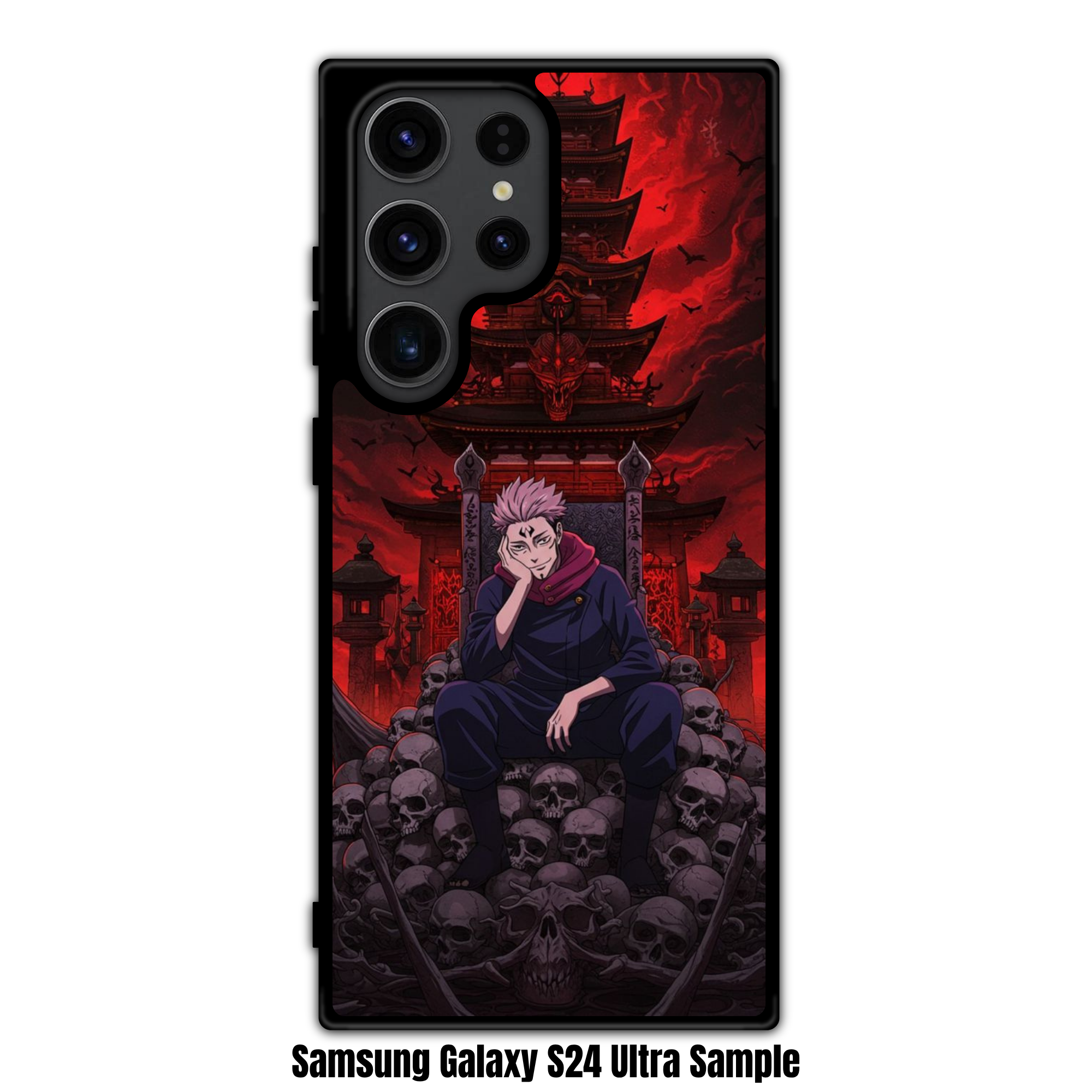 Jujutsu Kaisen Sukuna Phone Case For iPhone Samsung Galaxy Pixel - Ryomen Sukuna On Throne Of Skulls Malevolent Shrine Poster