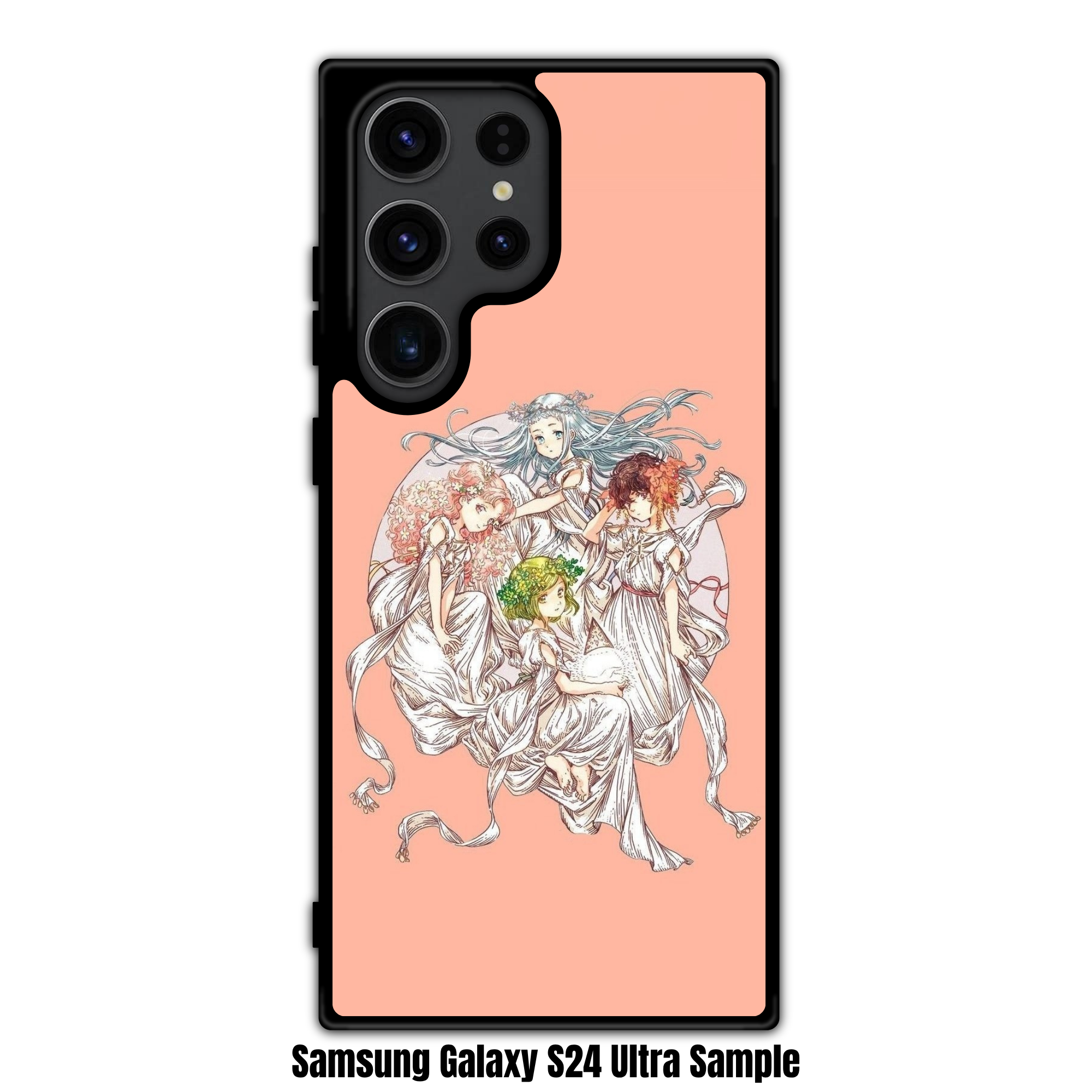 Witch Hat Atelier Phone Case For iPhone Samsung Galaxy Pixel - Witch Hat Atelier Group Portrait In Front Of Circular White Frame On Peach Background