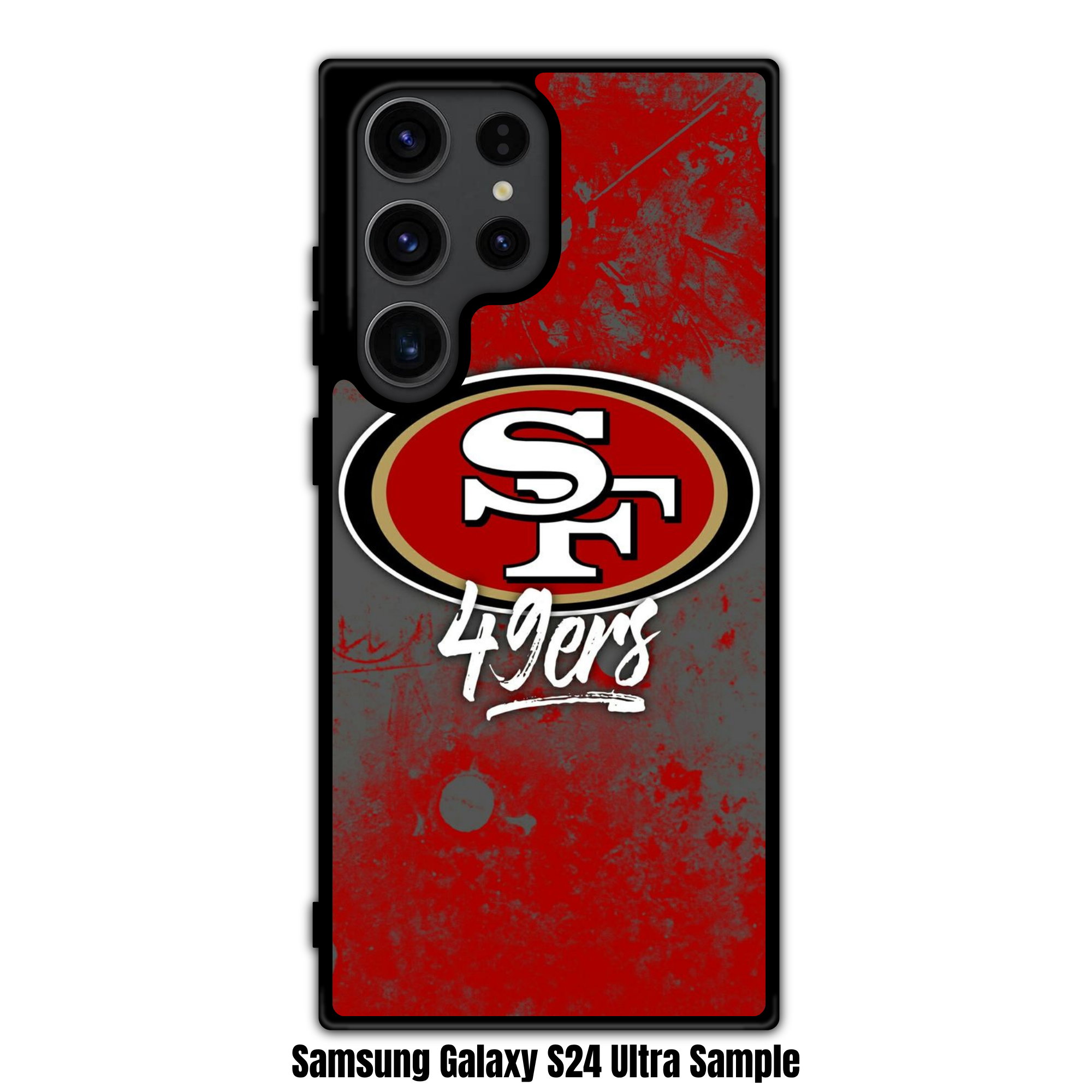 NFL San Francisco 49ers Phone Case For iPhone Samsung Galaxy Pixel - San Francisco 49ers Logo And Wordmark On Red Distressed Background