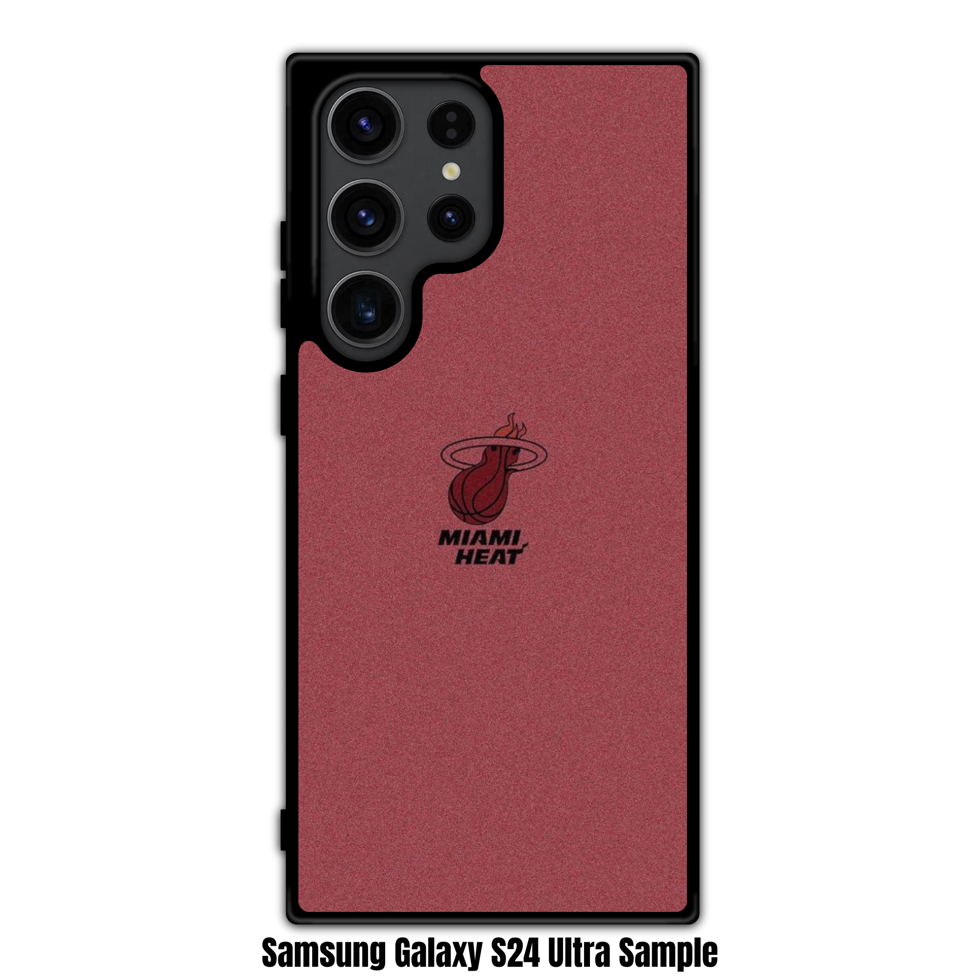 NBA Miami Heat Phone Case For iPhone Samsung Galaxy Pixel - Miami Heat Logo On Maroon Textured Background