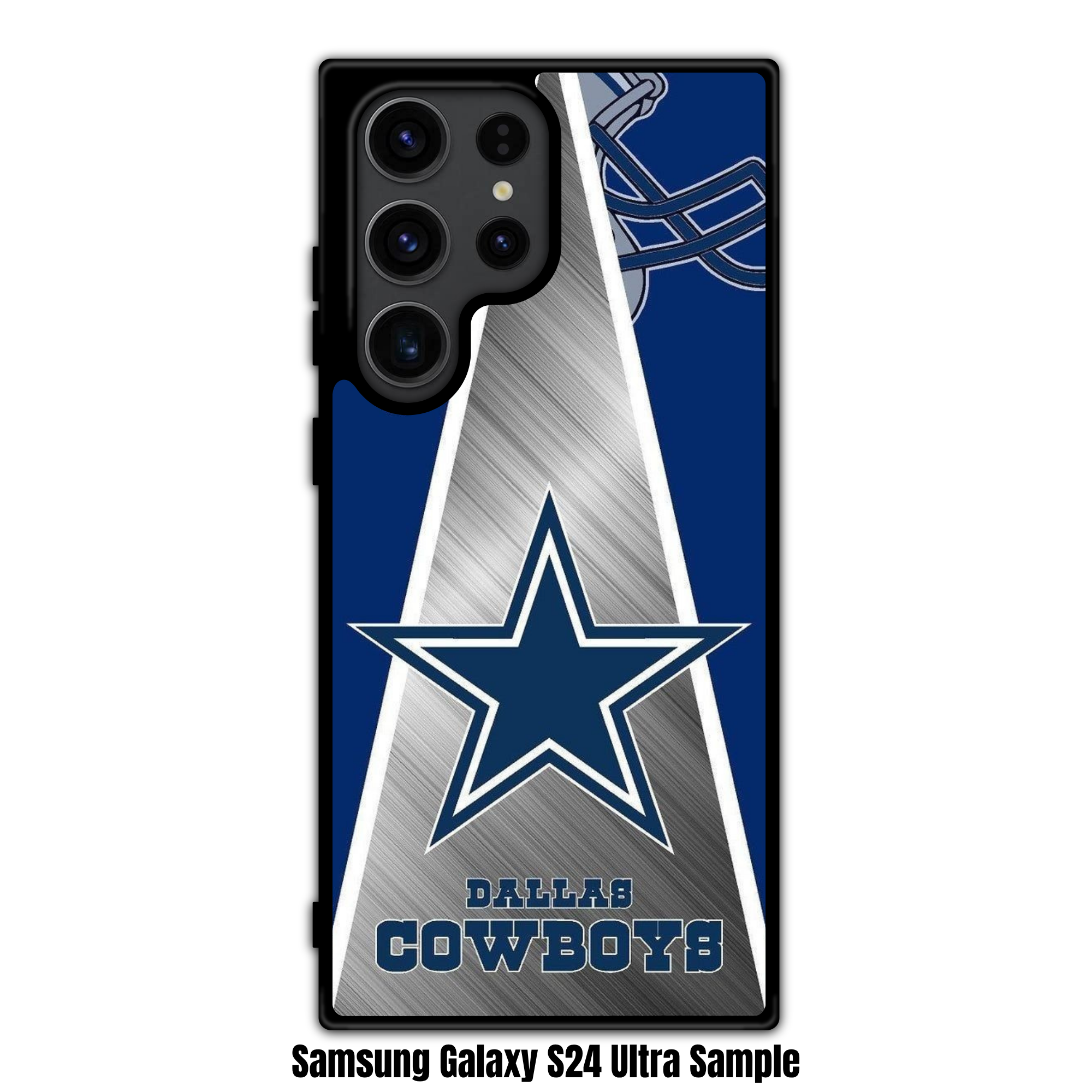NFL Dallas Cowboys Phone Case For iPhone Samsung Galaxy Pixel - Dallas Cowboys Logo On Silver Metallic Triangle Background