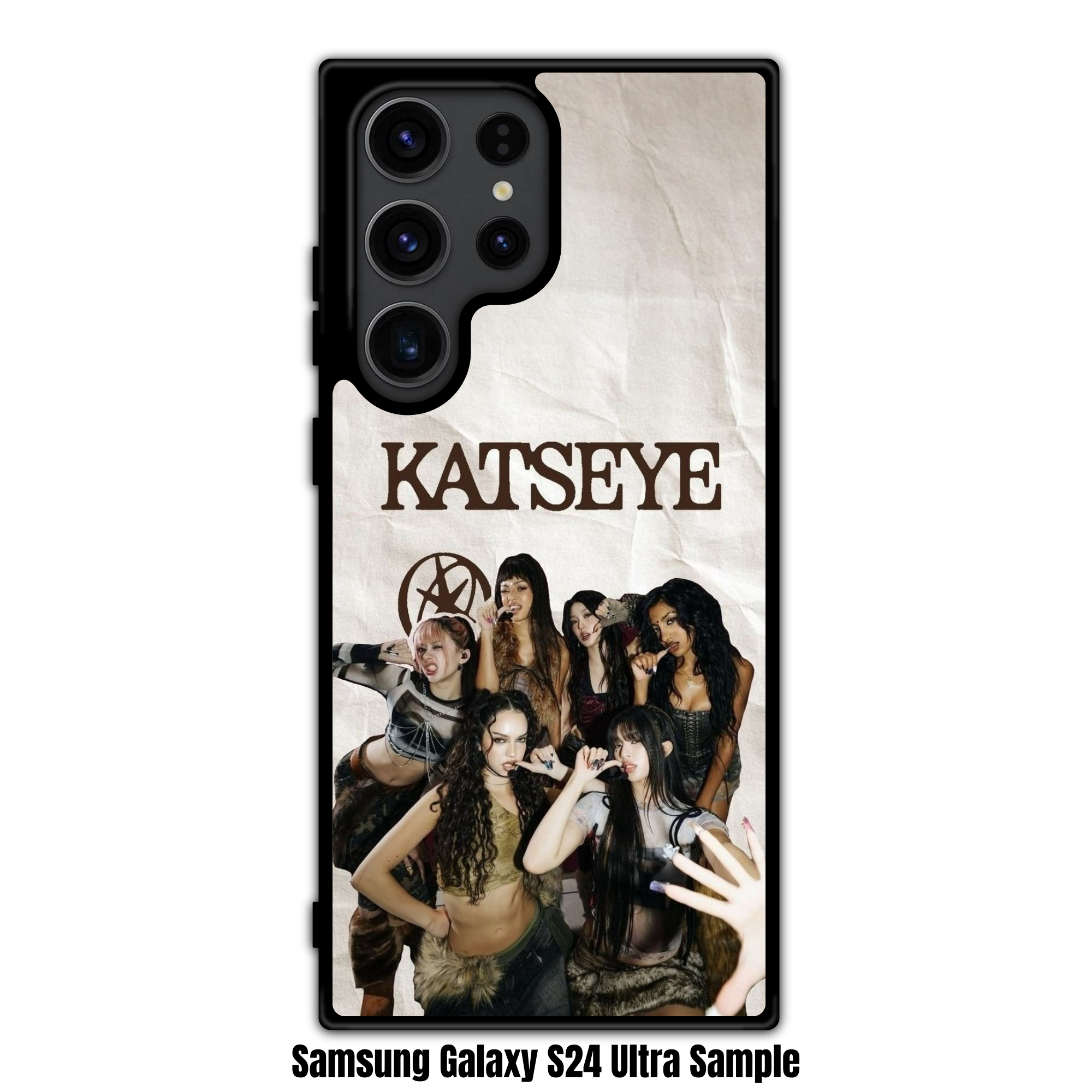Katseye Phone Case For iPhone Samsung Galaxy Pixel - Katseye Members Group Portrait On Crumpled Paper Textured Background