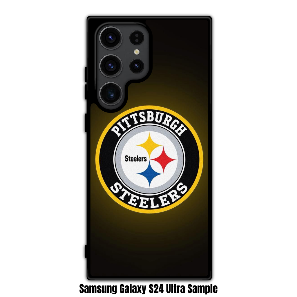 NFL Pittsburgh Steelers Phone Case For iPhone Samsung Galaxy Pixel - Pittsburgh Steelers Logo On Black Gradient Background