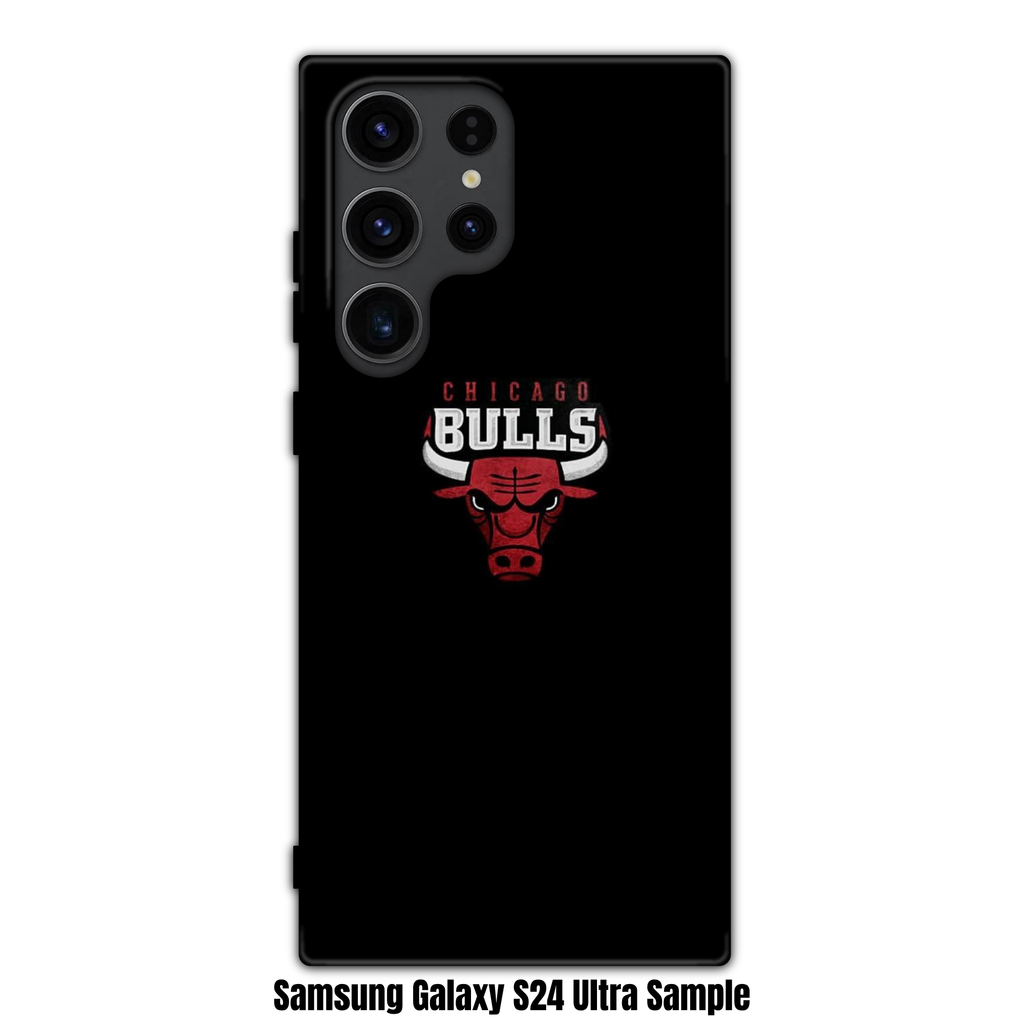 NBA Chicago Bulls Phone Case For iPhone Samsung Galaxy Pixel - Chicago Bulls Logo On Black Background
