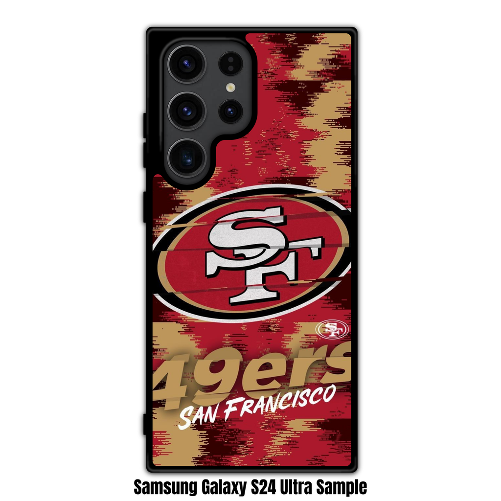 NFL San Francisco 49ers Phone Case For iPhone Samsung Galaxy Pixel - San Francisco 49ers Logo And Wordmark On Pixelated Textured Background