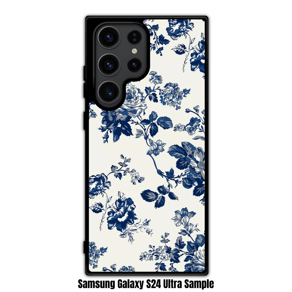 Floral Pattern Phone Case For iPhone Samsung Galaxy Pixel - Classic Blue And White Toile Floral Pattern