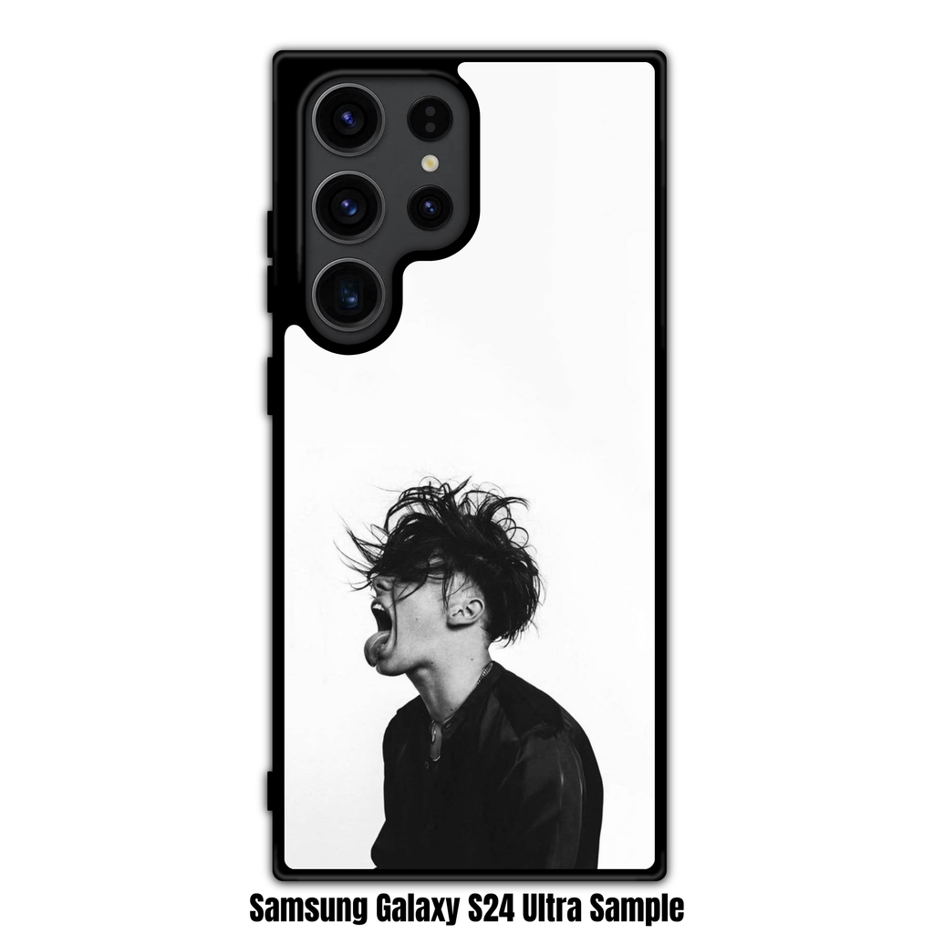 Yungblud Phone Case For iPhone Samsung Galaxy Pixel - Yungblud Shouting Monochromatic Profile Shot On White Background