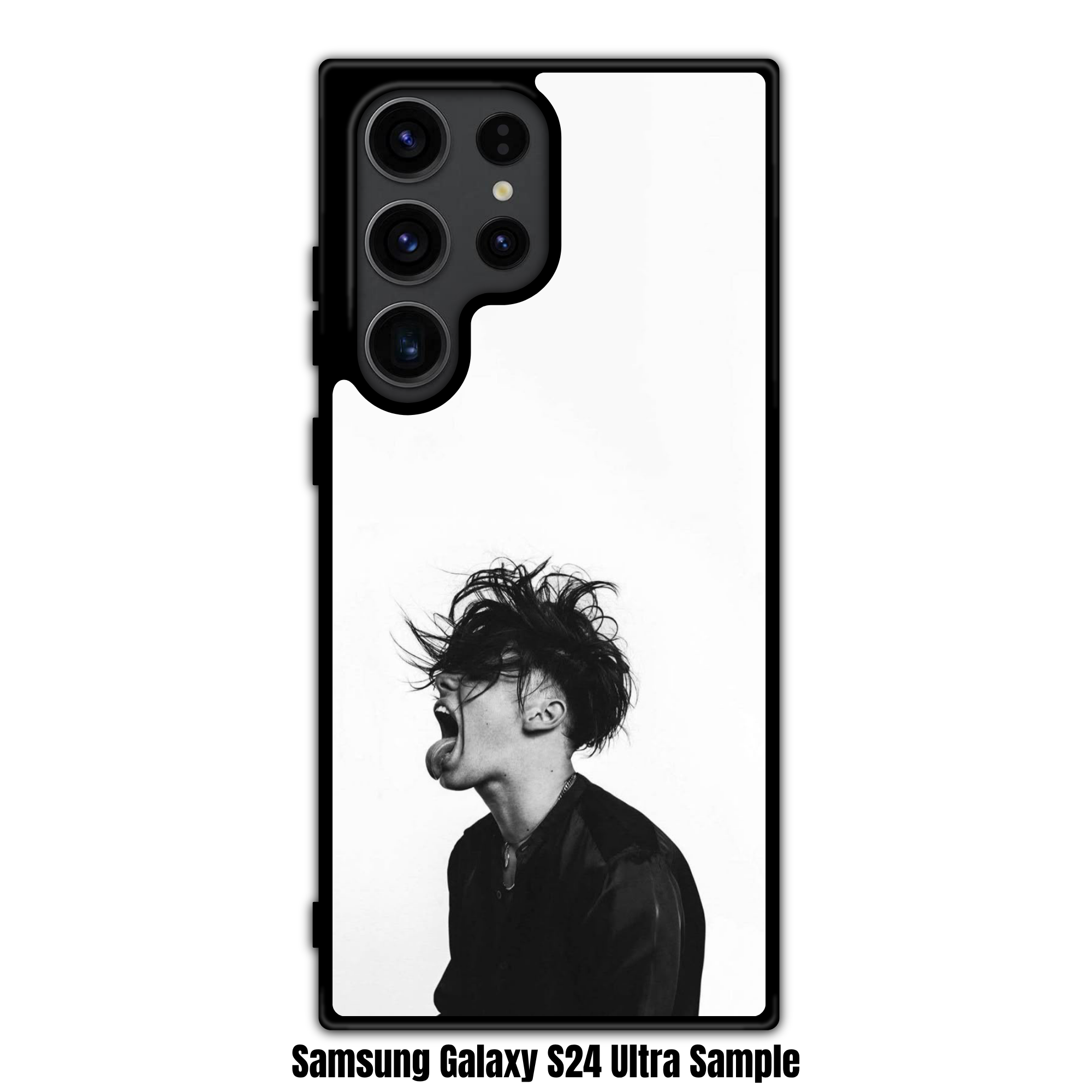 Yungblud Phone Case For iPhone Samsung Galaxy Pixel - Yungblud Shouting Monochromatic Profile Shot On White Background
