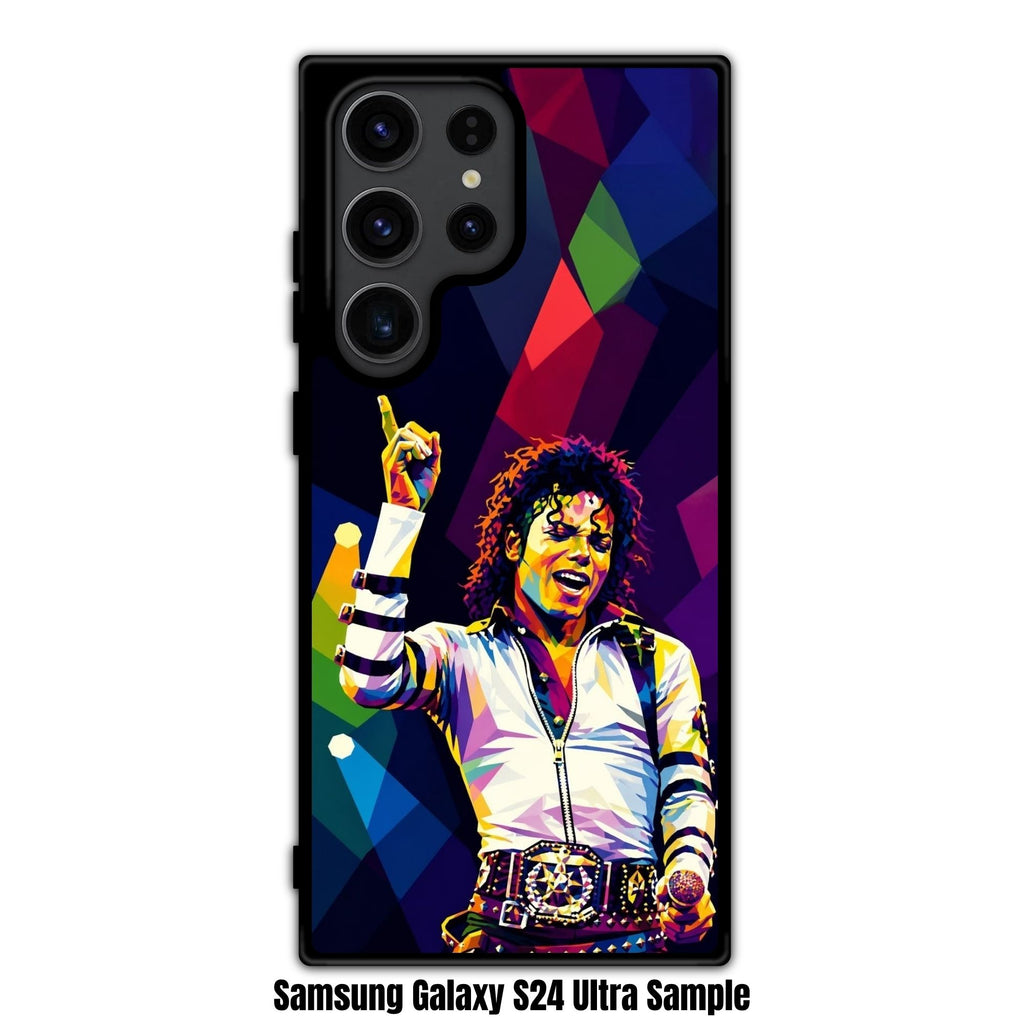 Michael Jackson Phone Case For iPhone Samsung Galaxy Pixel - Michael Jackson Geometric Pop Art Portrait In Colorful Background