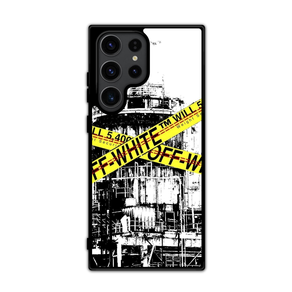 Off White Phone Case For iPhone Samsung Galaxy Pixel - Off White Industrial Warning Collage Poster