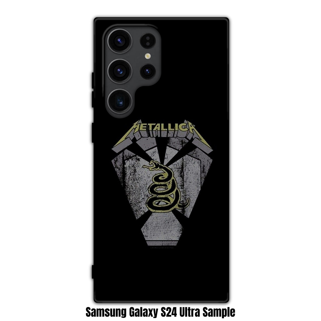 Metallica Phone Case For iPhone Samsung Galaxy Pixel - Metallica Black Album Snake Logo On Black Background