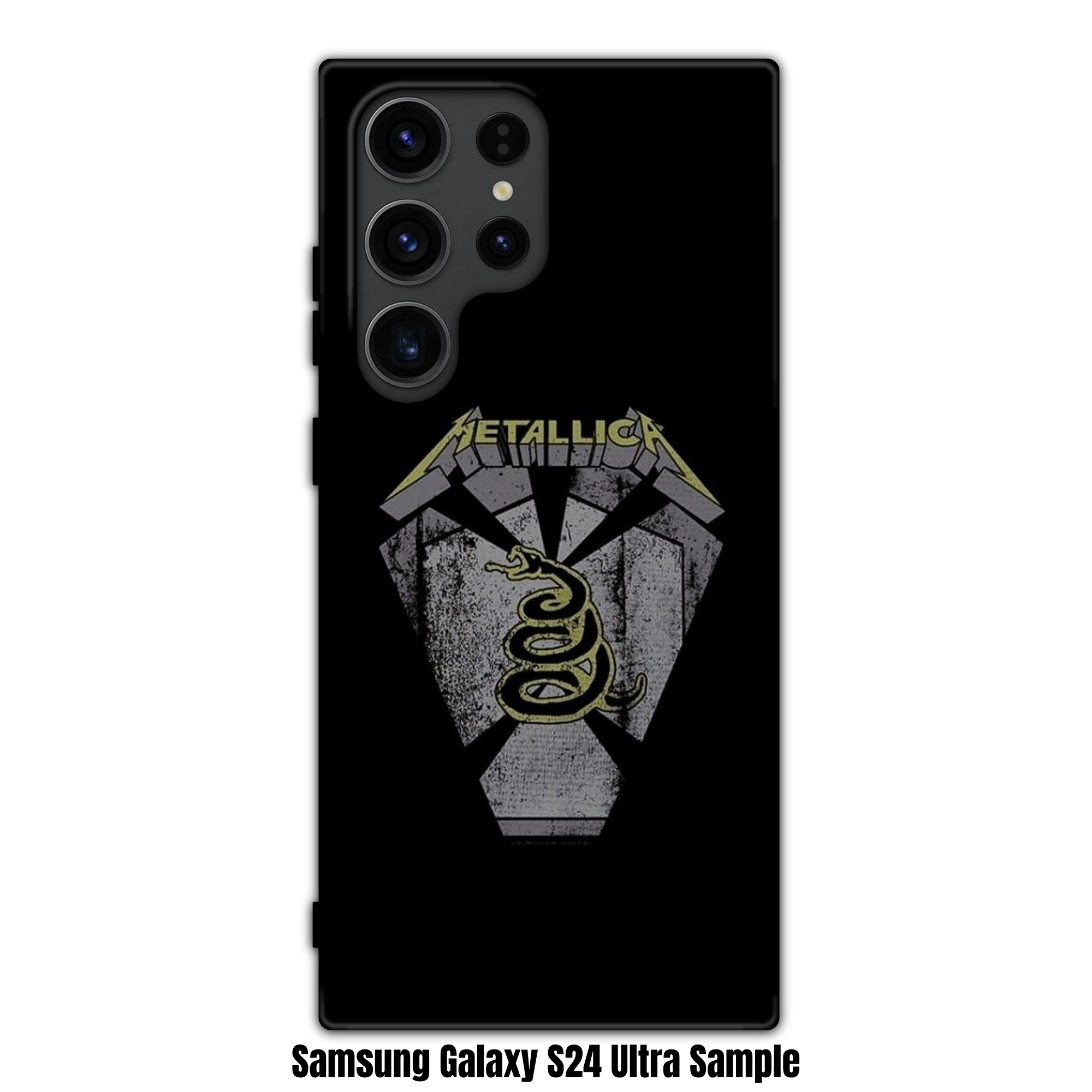 Metallica Phone Case For iPhone Samsung Galaxy Pixel - Metallica Black Album Snake Logo On Black Background