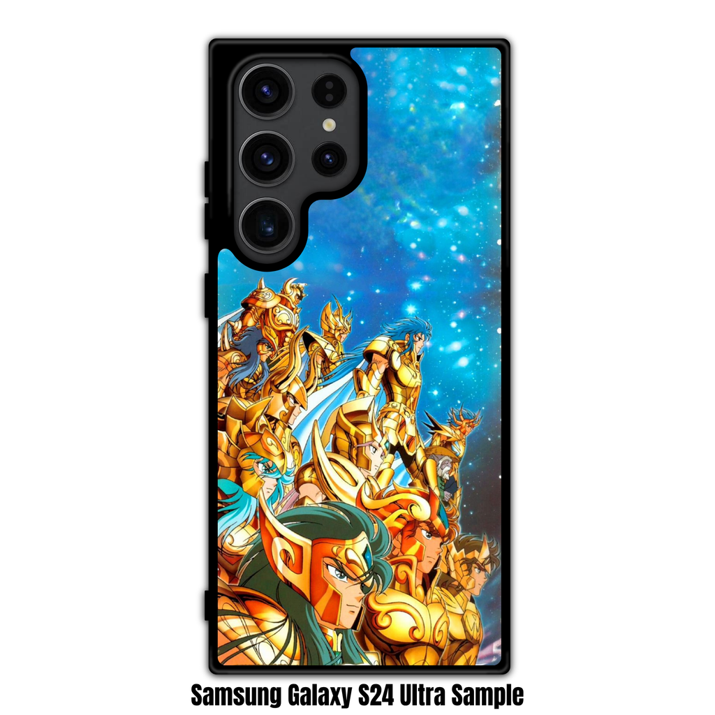 Saint Seiya Knights Of The Zodiac Phone Case For iPhone Samsung Galaxy Pixel - Saint Seiya Gold Saints Group Illustration On Starry Night Background