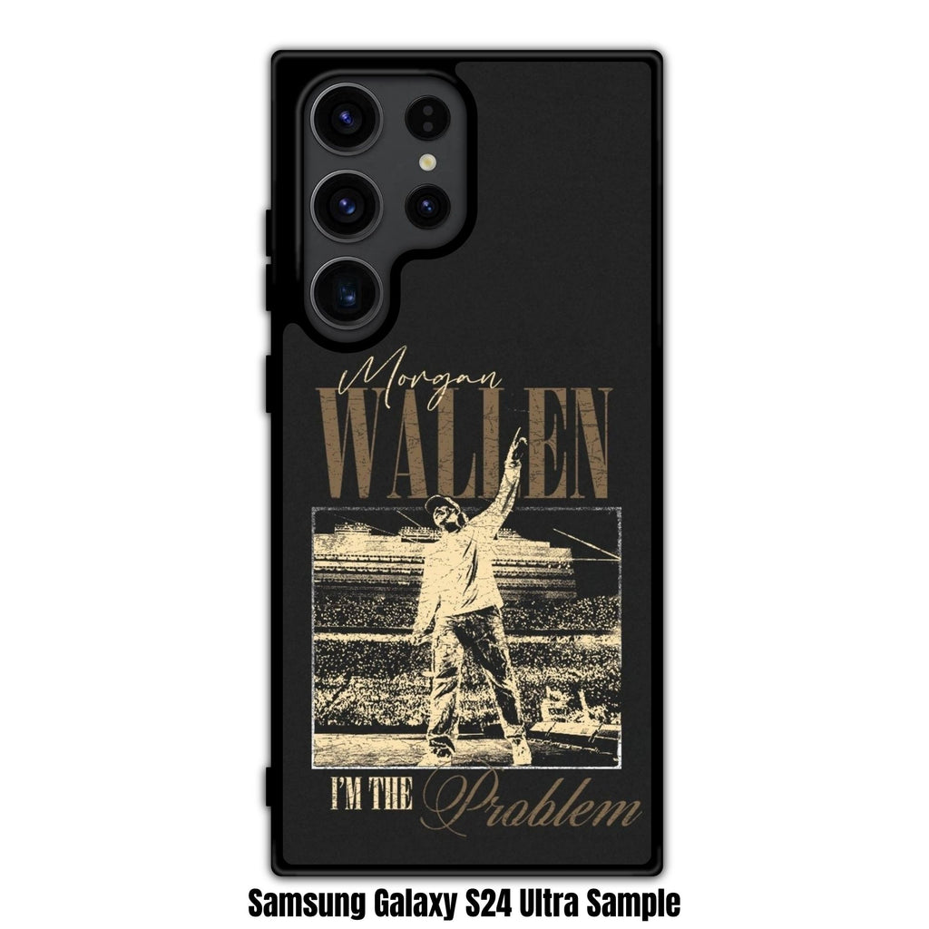Morgan Wallen Phone Case For iPhone Samsung Galaxy Pixel - Morgan Wallen Im The Problem Concert Graphic In Black Background