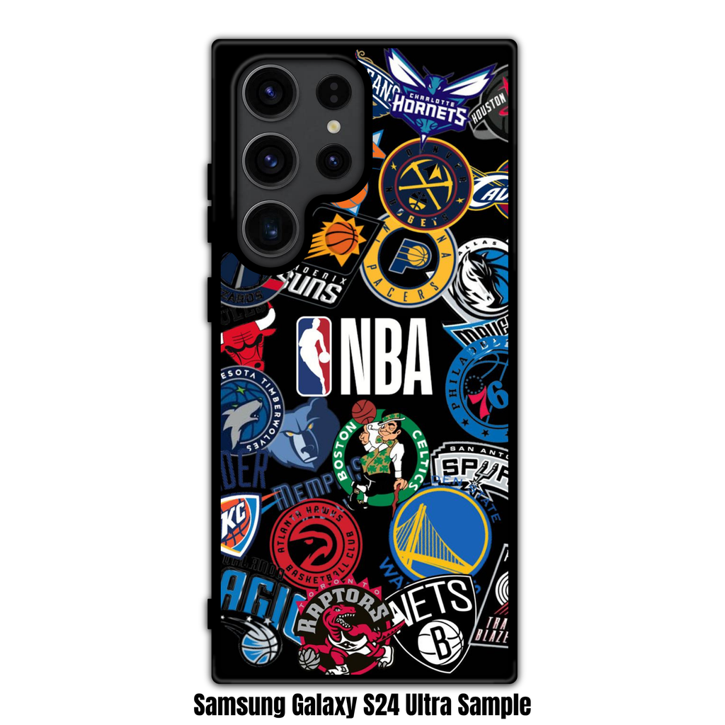 NBA Phone Case For iPhone Samsung Galaxy Pixel - NBA All Teams Stickers Collage Poster