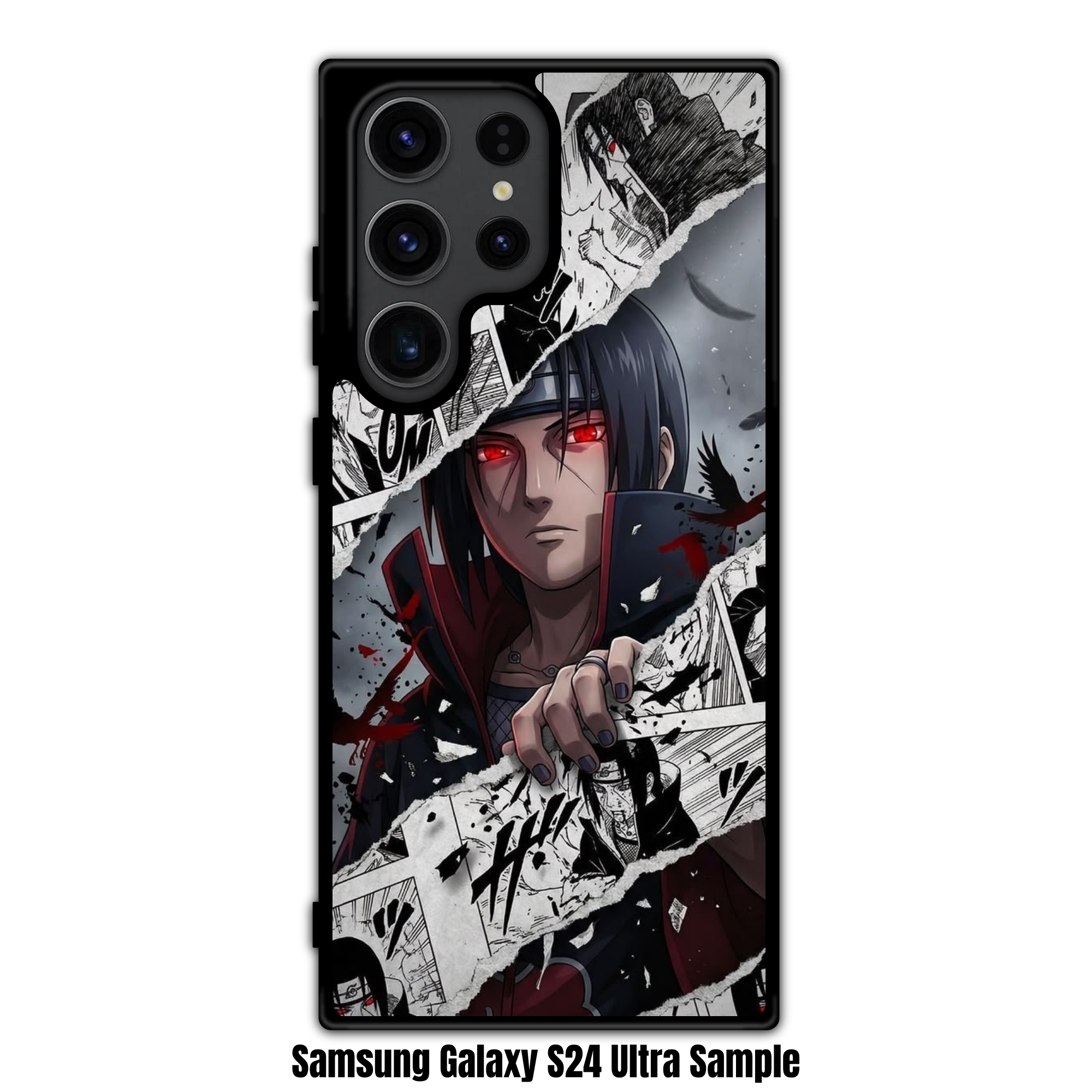 Naruto Itachi Phone Case For iPhone Samsung Galaxy Pixel - Itachi Uchiha Breaking Through Manga Collage Poster