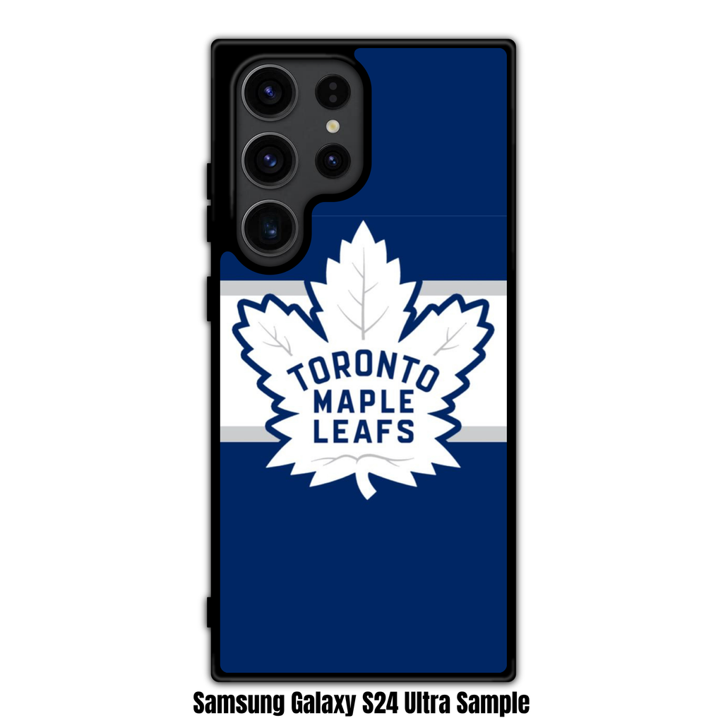NHL Toronto Maple Leafs Phone Case For iPhone Samsung Galaxy Pixel - Toronto Maple Leafs Logo On Navy Blue Background With White Stripes